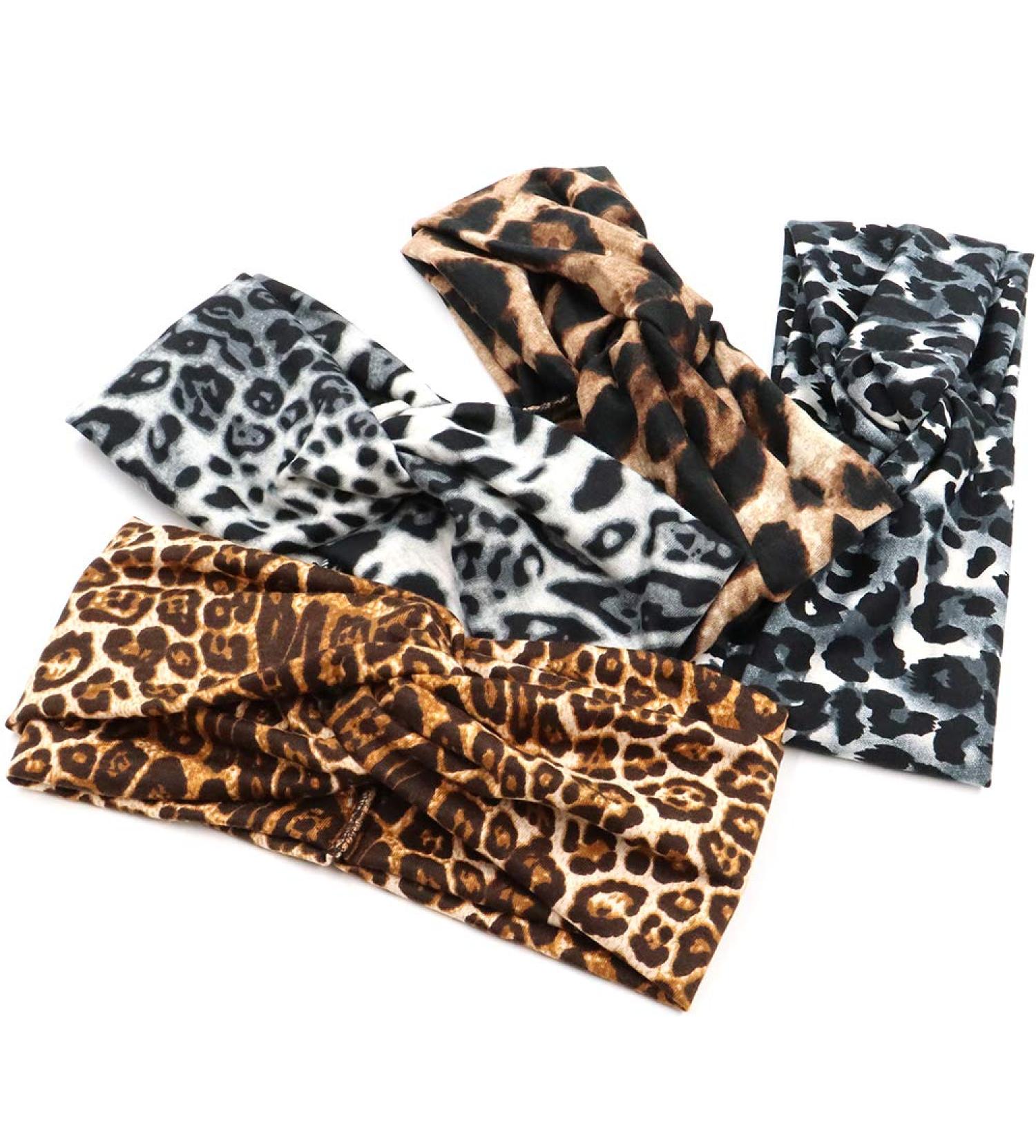 NODG Leopard Knot Headband Set - 4 Pieces Wide Turban Hairbands for Women - Buy Online on GoSupps.com