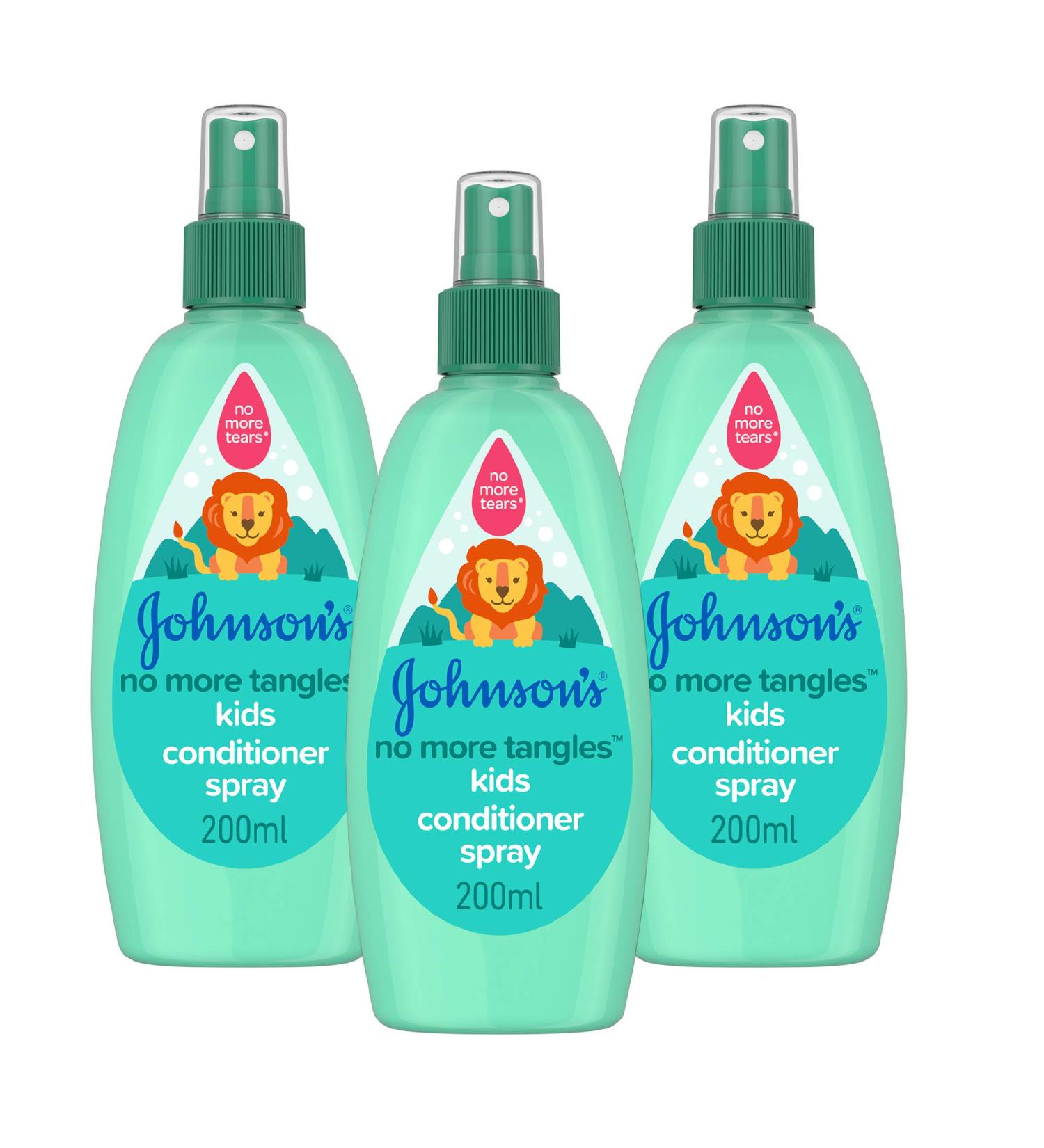 Johnson's No More Tangles Kids Conditioner Spray - Soft Smooth & Easy to Comb - 3 x 200ml | Perfect for Sensitive Skin - International Shipping Available - Buy Online on GoSupps.com