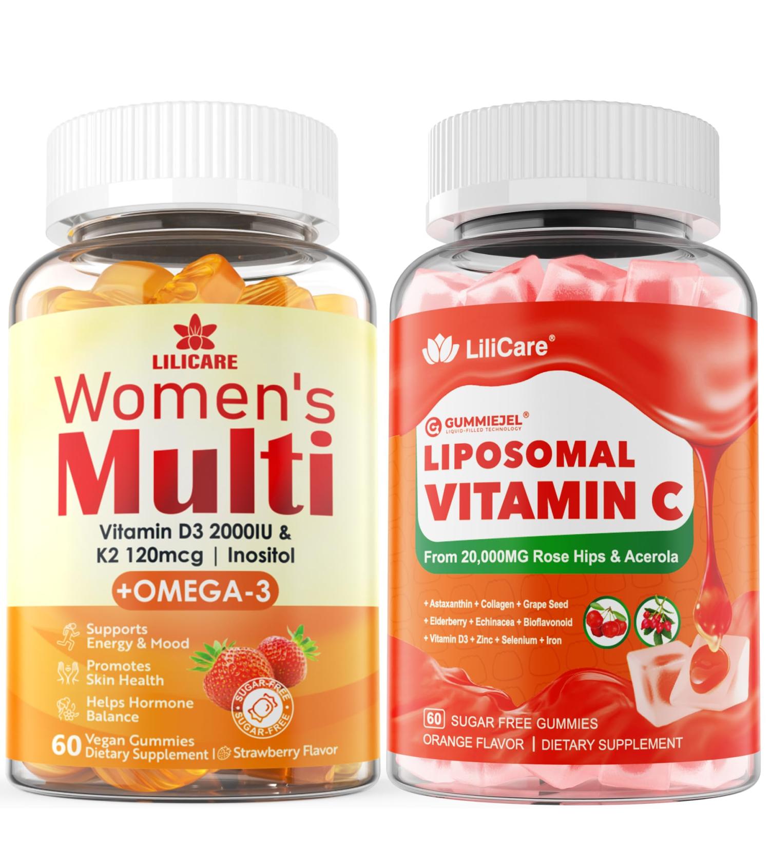 LILICARE Liposomal Vitamin C 1000mg & Womens Multivitamin Gummies - Buy Online on GoSupps.com