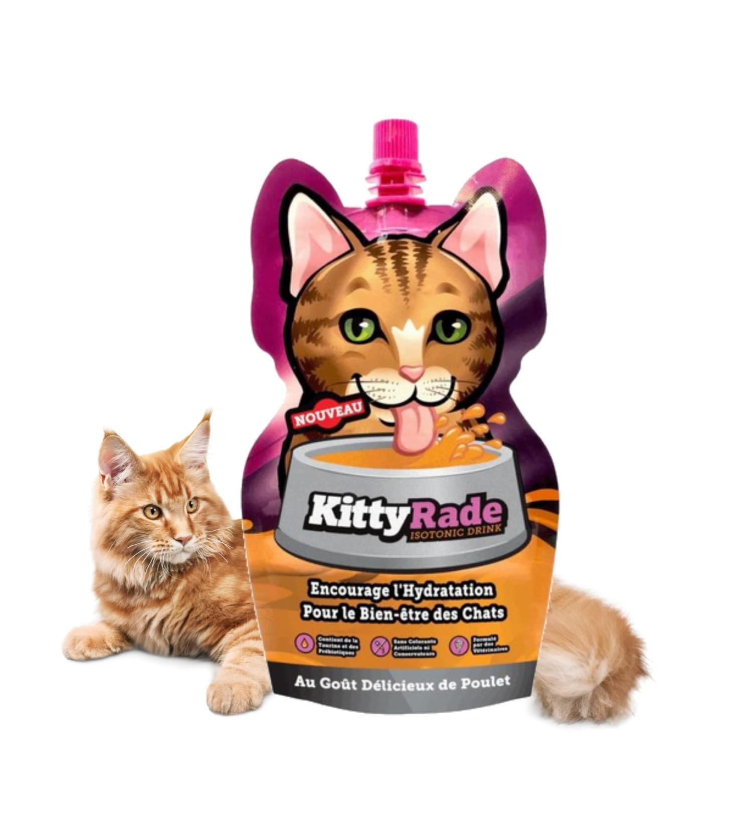 KittyRade Delicious Healthy Isotonic Drink for Cats with Prebiotics Electrolytes Taurine and Amino Acids - Finally The Hydration Cats Need! - 250ml x 10 Pouches Pack 250 ml (Pack of 10) - Buy Online on GoSupps.com