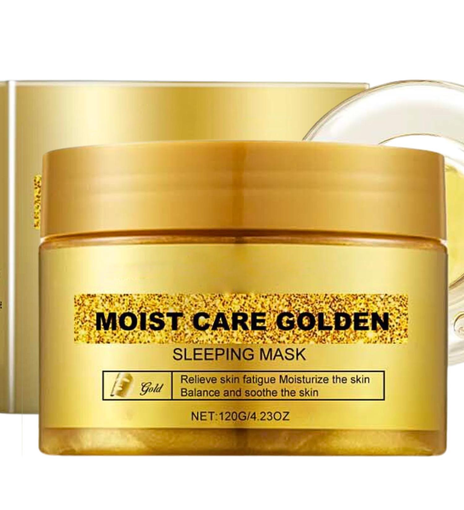 Gold Overnight Sleeping Facial Mask Collagen Night Wrapping Mask Hydrating Face Mask Face Peel Mask Firming Deep Skin Clean Purifying Acne Reduces Fine Lines & Wrinkles Face Masks Skincare 120G - Buy Online on GoSupps.com