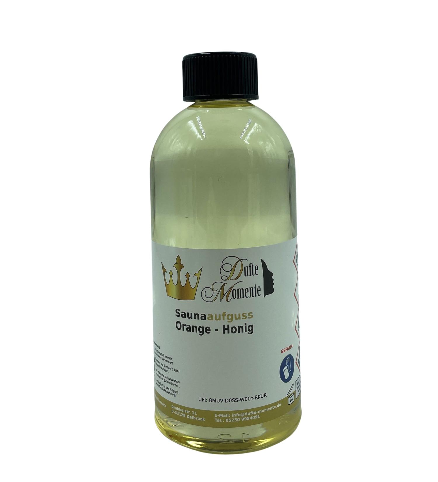 Fragrant Moments Sauna Infusion Concentrate - Orange-Honey 500ml | Child-Safe Dropper Bottle for International Shipping - Buy Online on GoSupps.com