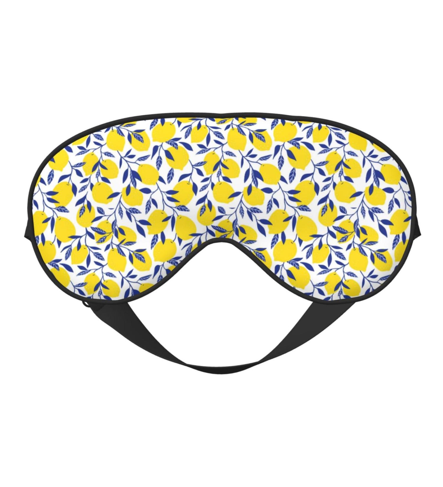 Tropical Lemon Print Sleep Masks - Comfortable Super Soft Eye Mask with Adjustable Strap - Lightweight for Home & Travel - Buy Online on GoSupps.com