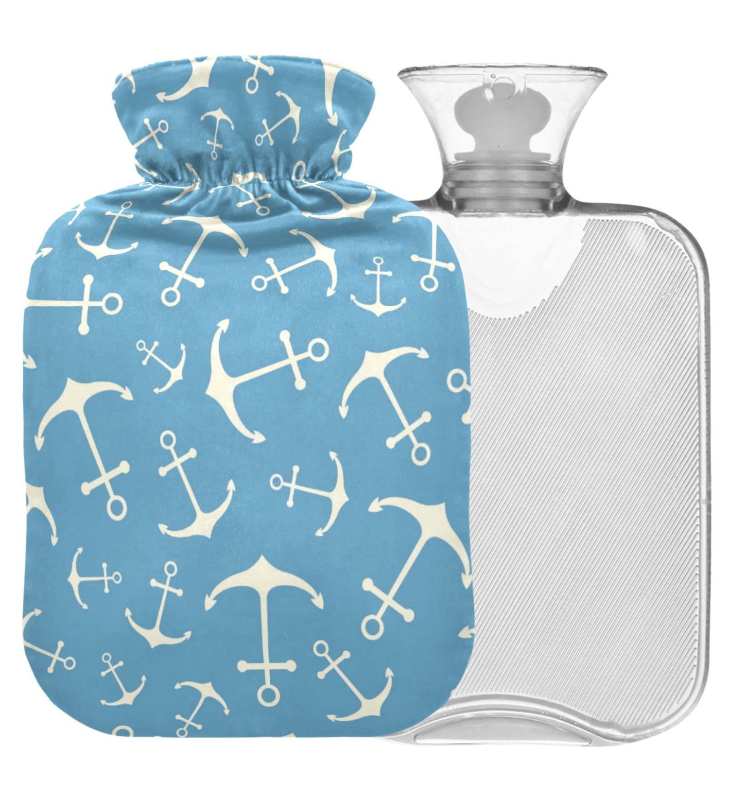 Naanle Ocean Sea Anchor Heat Bottle - 2L Transparent Hot Water Bottle for Pain Relief & Cold Therapy - Ideal for Bed Hands & Feet - Buy Online on GoSupps.com
