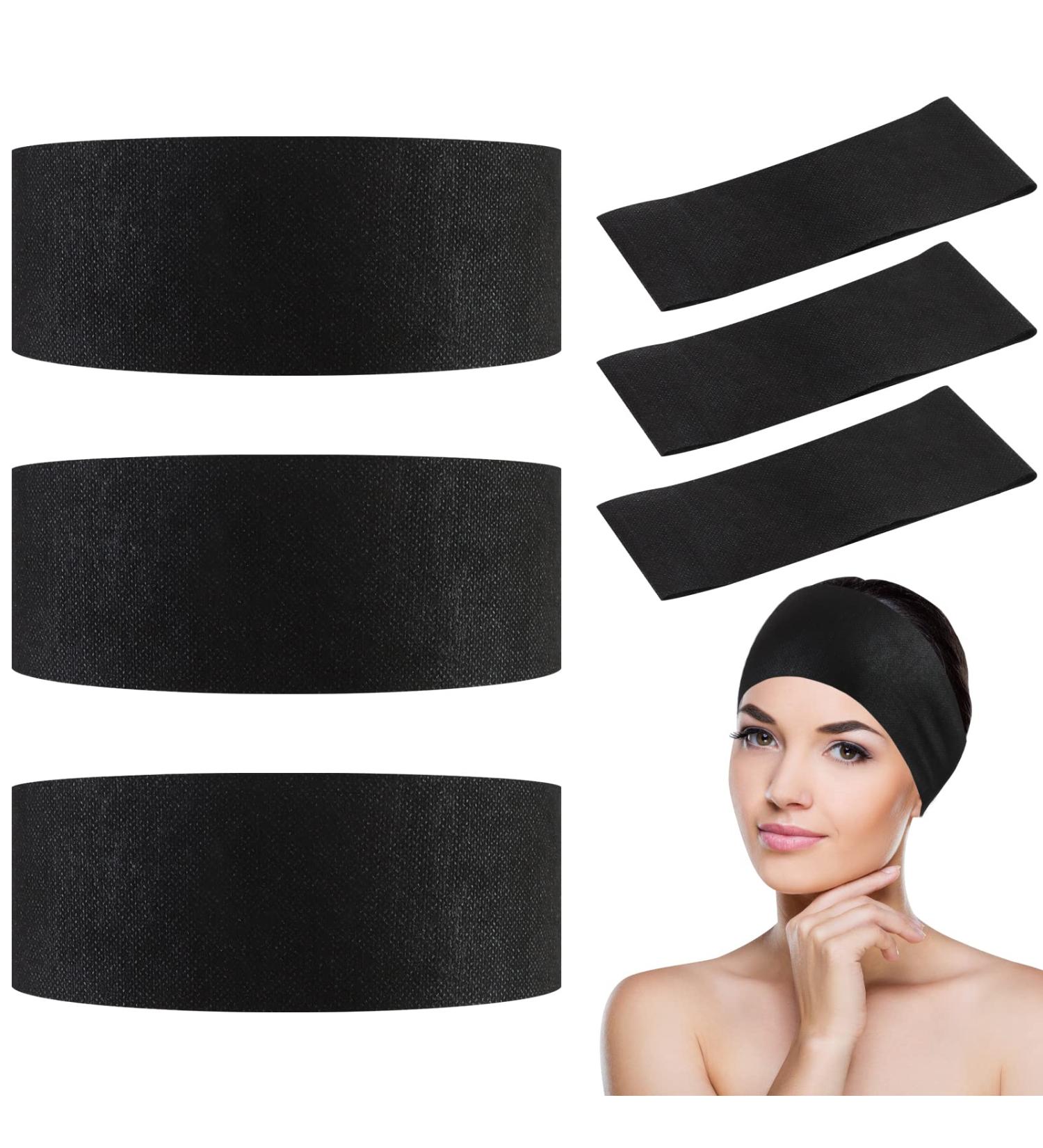 128-Piece Disposable Spa Facial Headbands | Non-Woven | Soft Hair Band for Women, Salons, Estheticians | Black Large - Buy Online on GoSupps.com