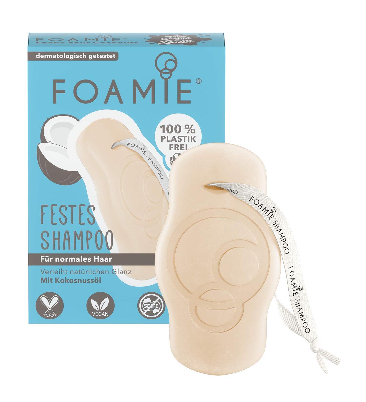 Foamie Solid Shampoo for Normal Hair & Curls - Vegan Plastic-Free Coconut Oil - 80g - Buy Online on GoSupps.com