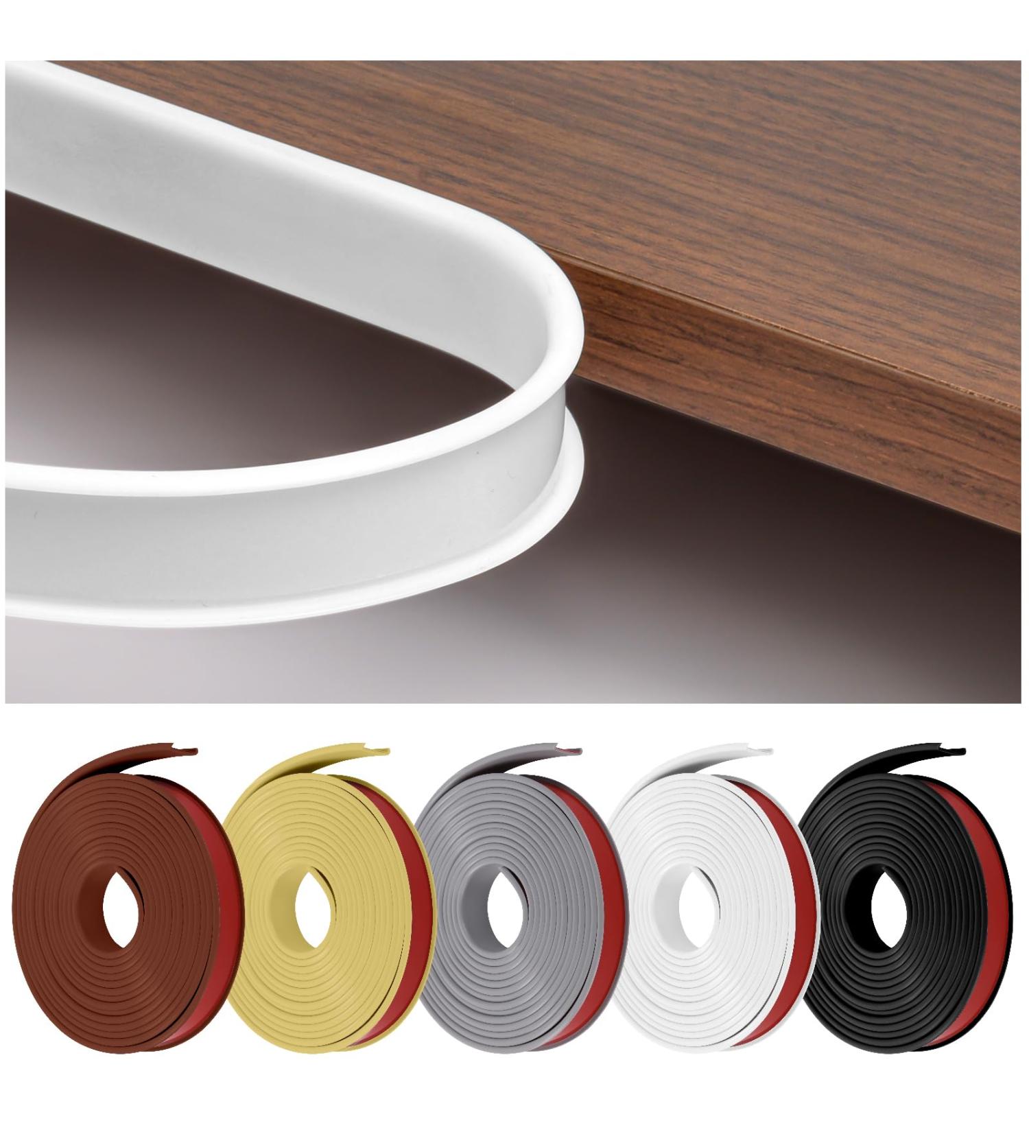 flintronic 3m*18mm U-Shape Flexible Furniture Edge Banding Baby Safty Baby Edge Protector Self Adhesive TPE Wood Edging Tape DIY Furniture Edge Trim for Table Cabinet Furniture Restoration White 3m*18mm - Buy Online on GoSupps.com