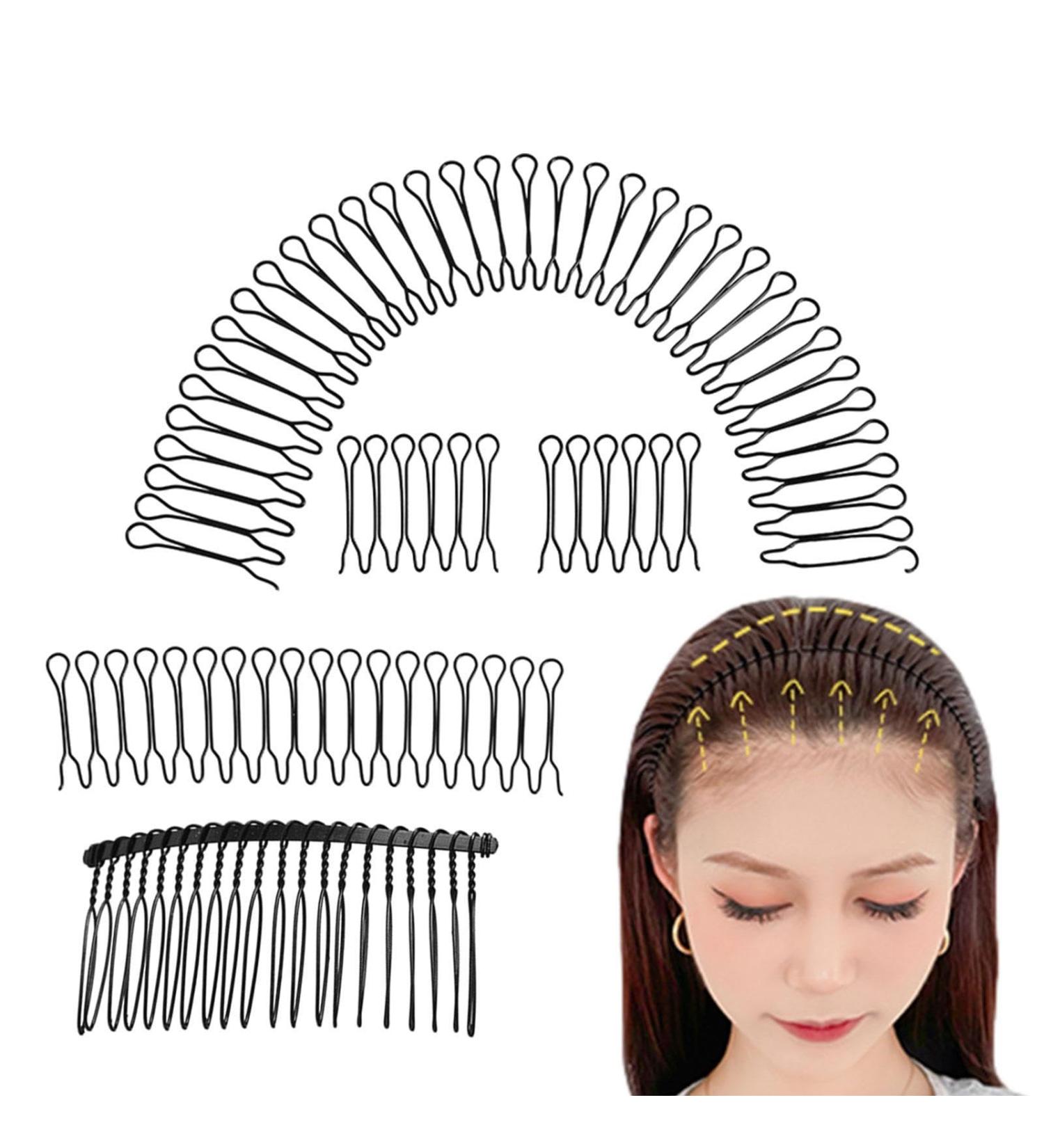 Hair Finishing Fixer Comb - Metal Hair Side Combs 21x3cm Girls Styling Tool | 13g U Pin Stretchable Hair Comb Invisible Hair Styling Tools Bangs Holder Hair Combs for Women Girls Hairstyle 5 piece set - Buy Online on GoSupps.com
