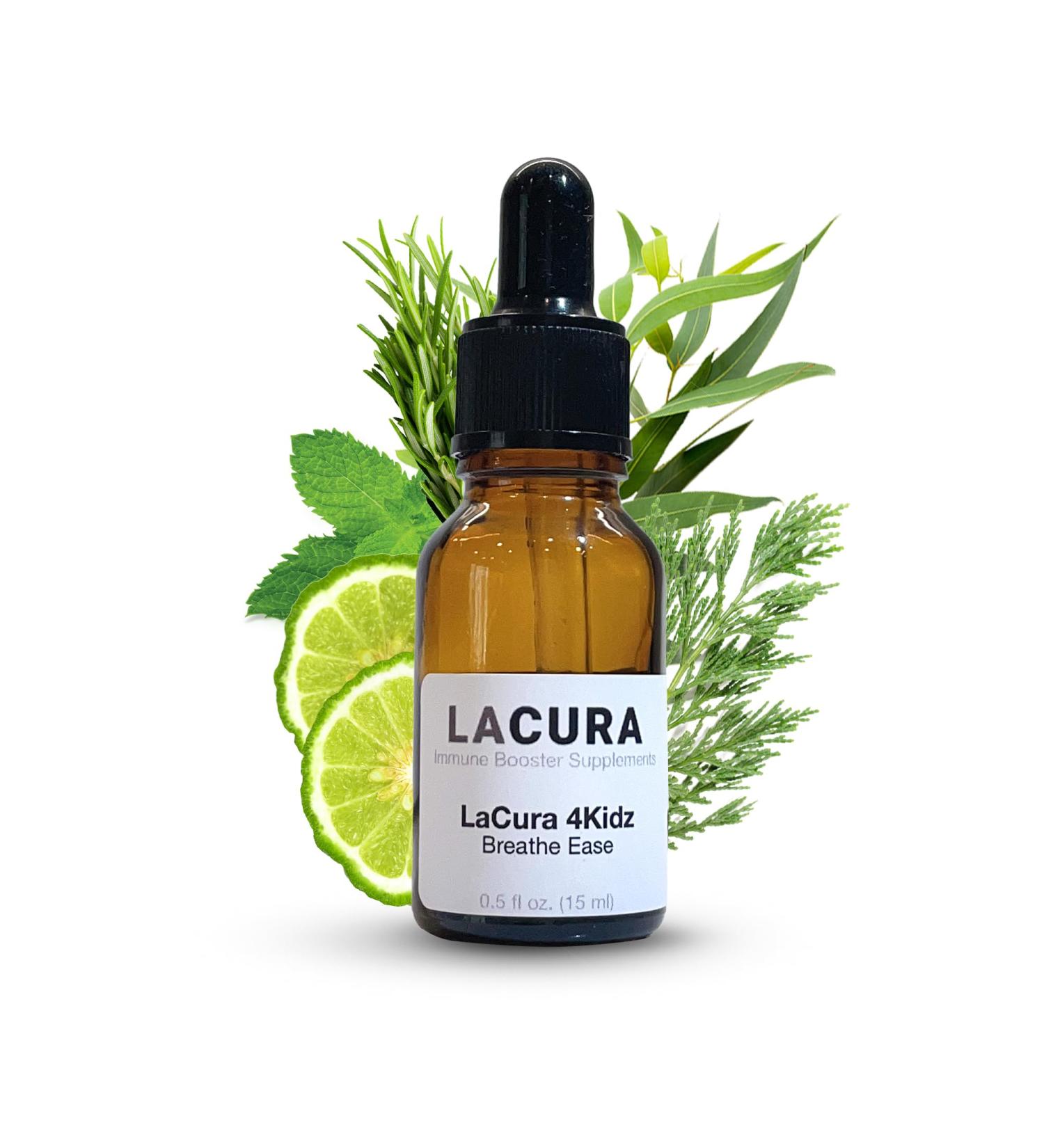 LaCura 4Kids Breath Ease & Coughing Relief - 100% Pure Therapeutic Grade Organic Essential Oil Blend - Natural Cough Syrup for Children - Soothes & Supports Healthy Breathing - 4 oz - Buy Online on GoSupps.com