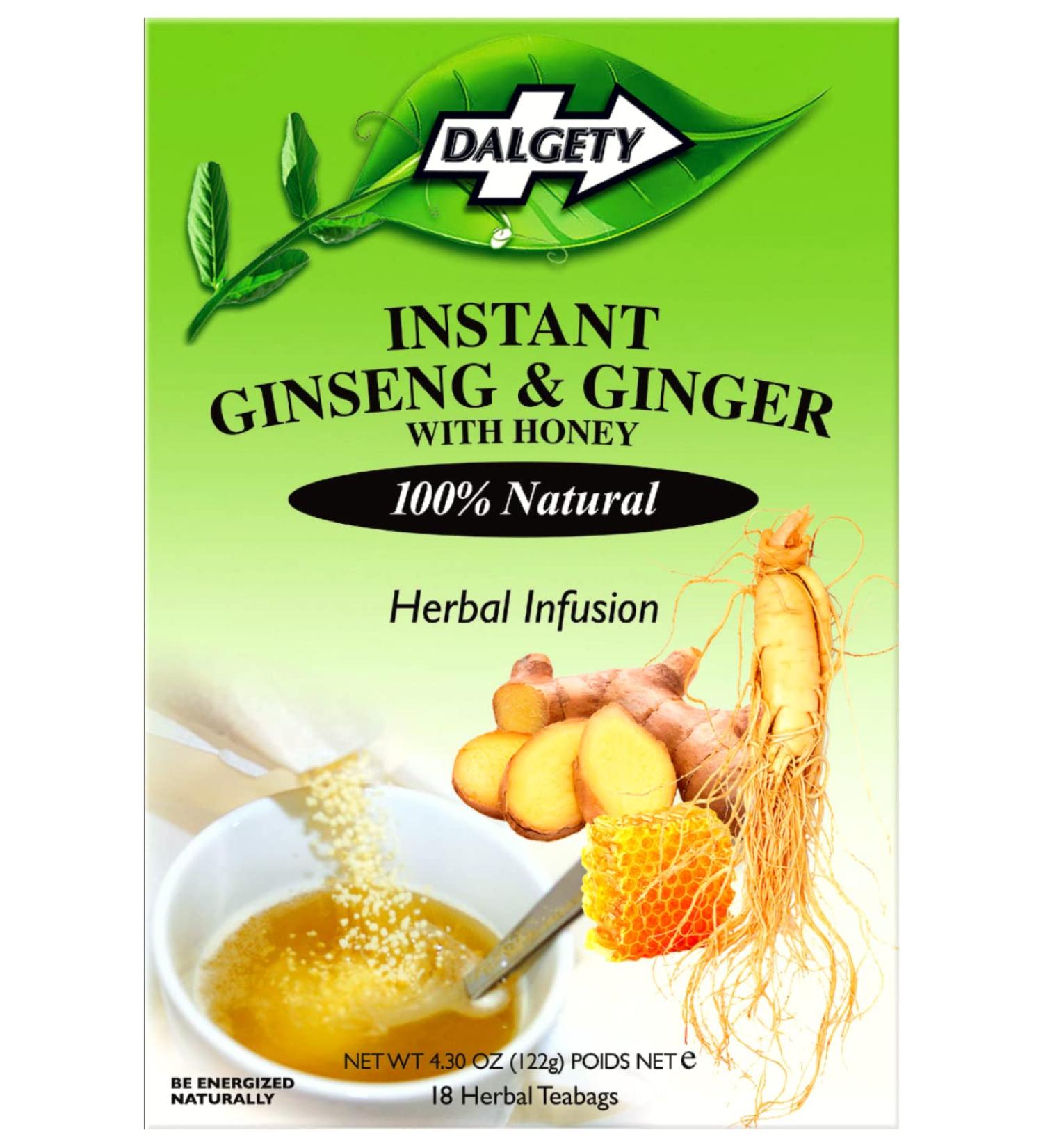 Dalgety Instant Ginseng and Ginger Herbal Infusion 122g Cartons 100% Natural Caffeine Free Tea Our Delicious Tea helps build your Immune System and Boosts Energy (6 Pack) - Buy Online on GoSupps.com