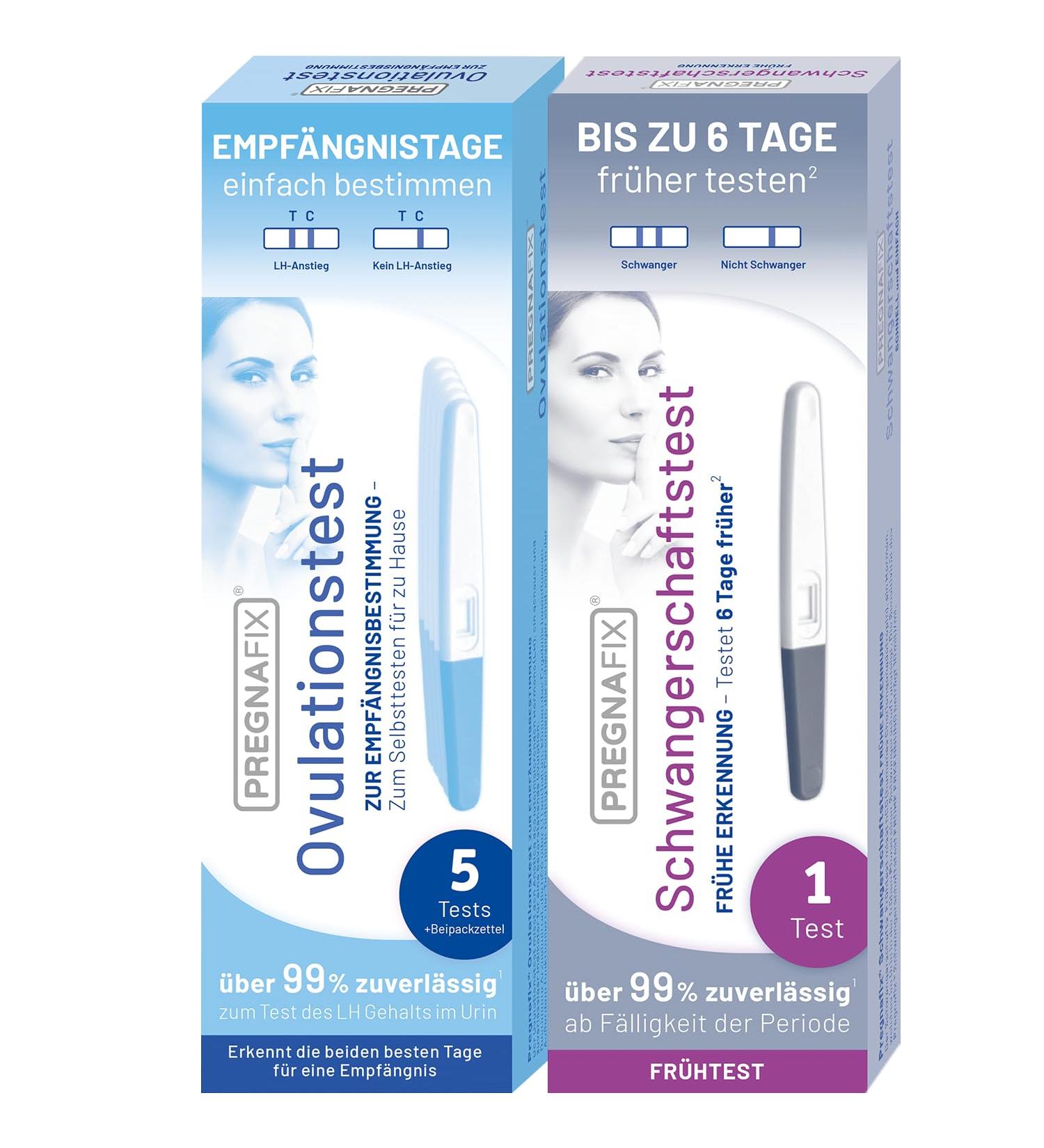 Pregnafix Ovulation & Pregnancy Test Kit | 5 Ovulation Strips + 1 Early Pregnancy Test | Accurate Results 6 Days Before Missed Period | Easy to Use - Buy Online on GoSupps.com
