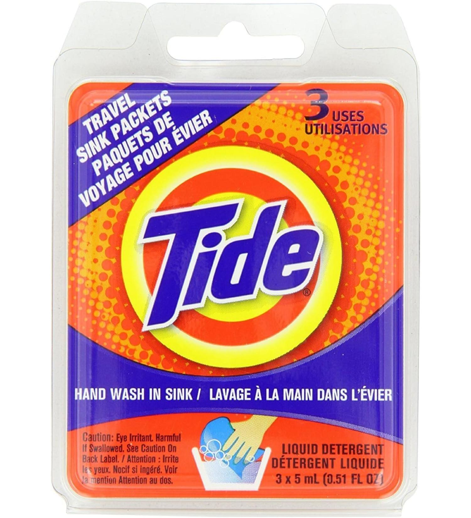 Tide Liquid Detergent Travel Sink Packets 3 ea (Pack of 10)