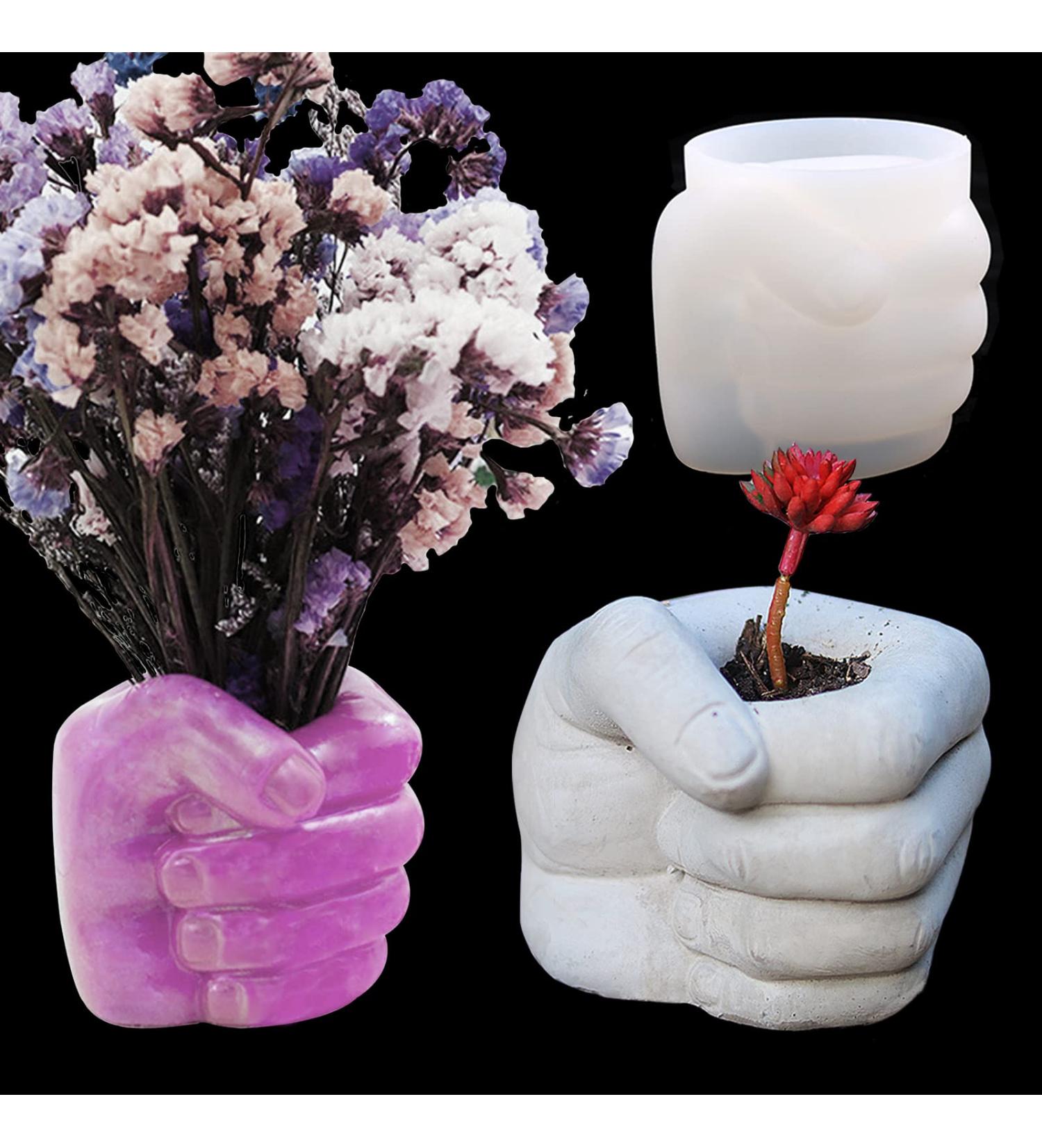 Fist Shape Silicone Mold for Concrete Flower Pots | DIY Jewelry Holder & Succulent Planter | Resin Casting, Plaster, Clay | Home Decor Craft Mold - Buy Online on GoSupps.com