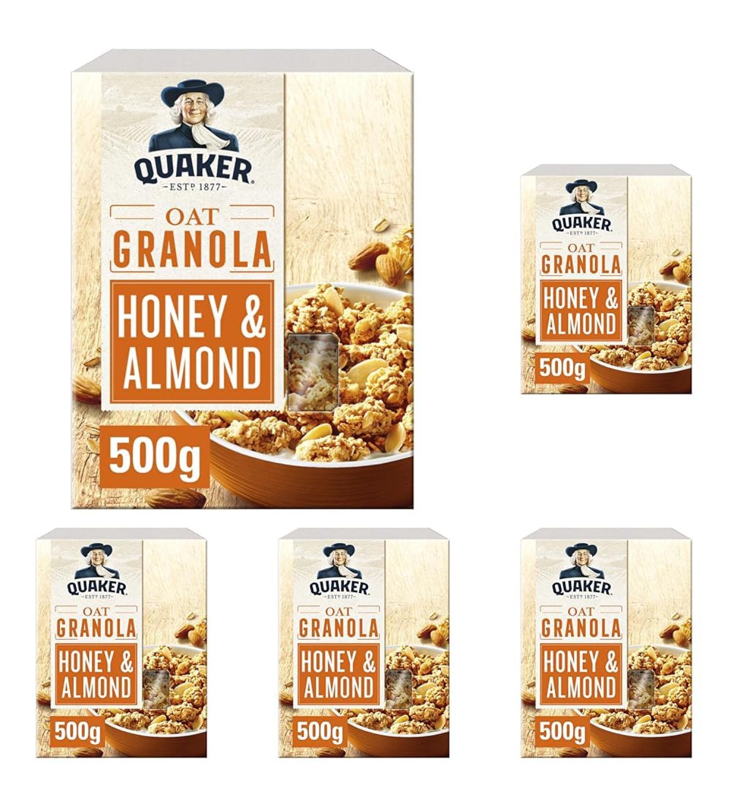 Quaker Honey and Almond Oat Granola 500 g (Pack of 5) - Buy Online on GoSupps.com