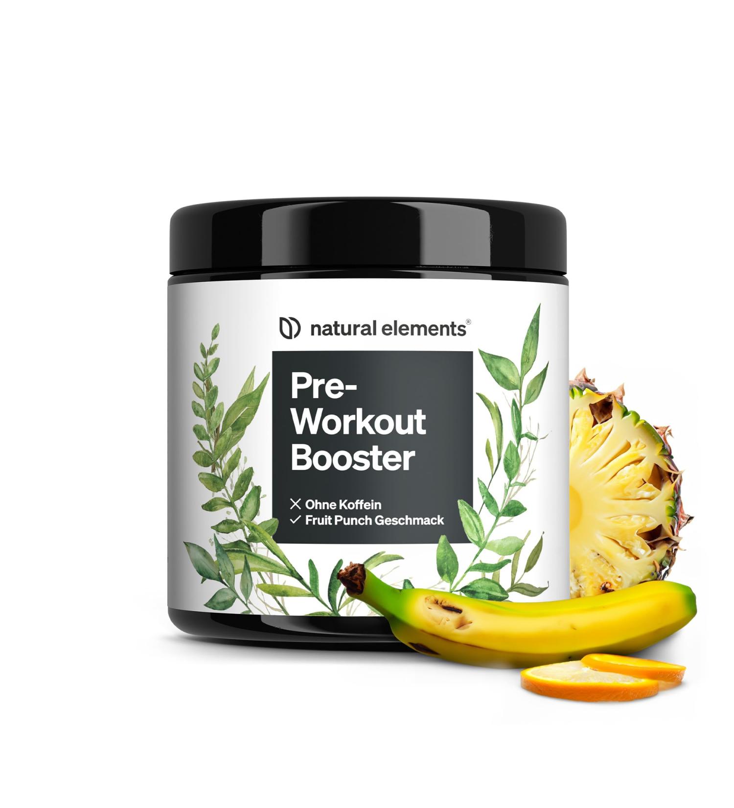 Pre Workout Booster - Caffeine-Free Fruit Punch - Vegan with Niacin Ginseng & BCAA - 400g - Lab Tested & Made in Germany - Buy Online on GoSupps.com