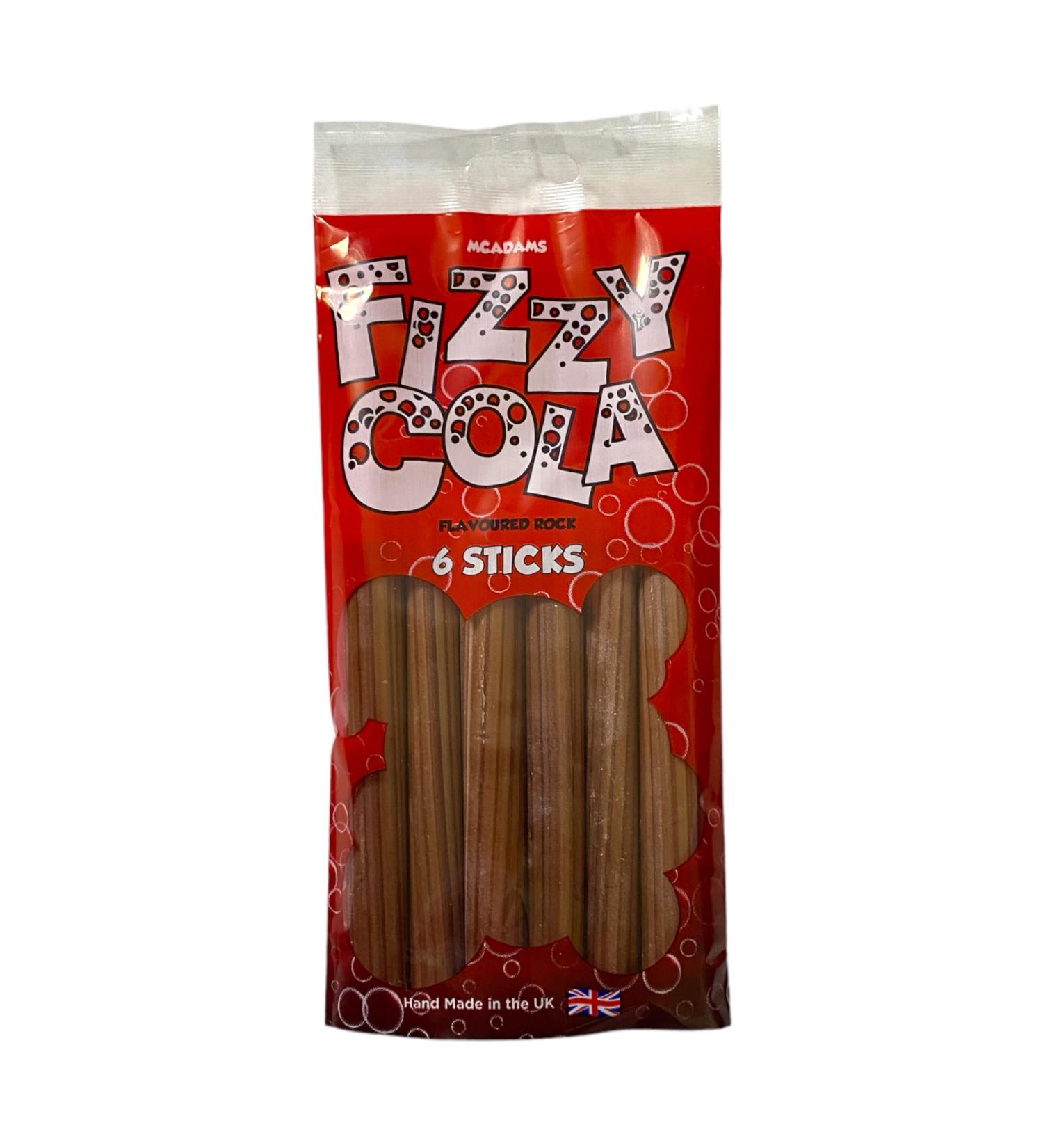 Fizzy Cola Rock Bag Rock Sweets Original Fizzy Cola Rock Sticks Retro Sweets Gift Bag Sweet Shop - Classic Sweets Traditional Taste 6 Sticks Per Bag