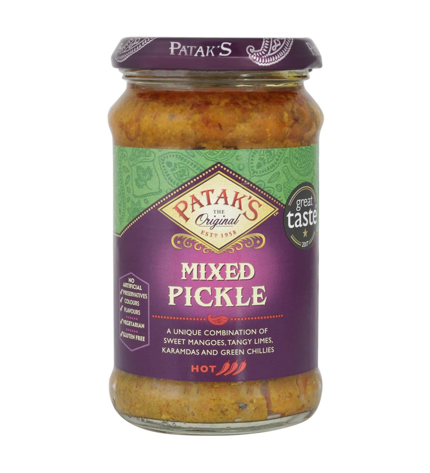 Patak's Hot Mixed Pickle 283g - Authentic Indian Pickle - Spicy and Tangy - Buy Online on GoSupps.com