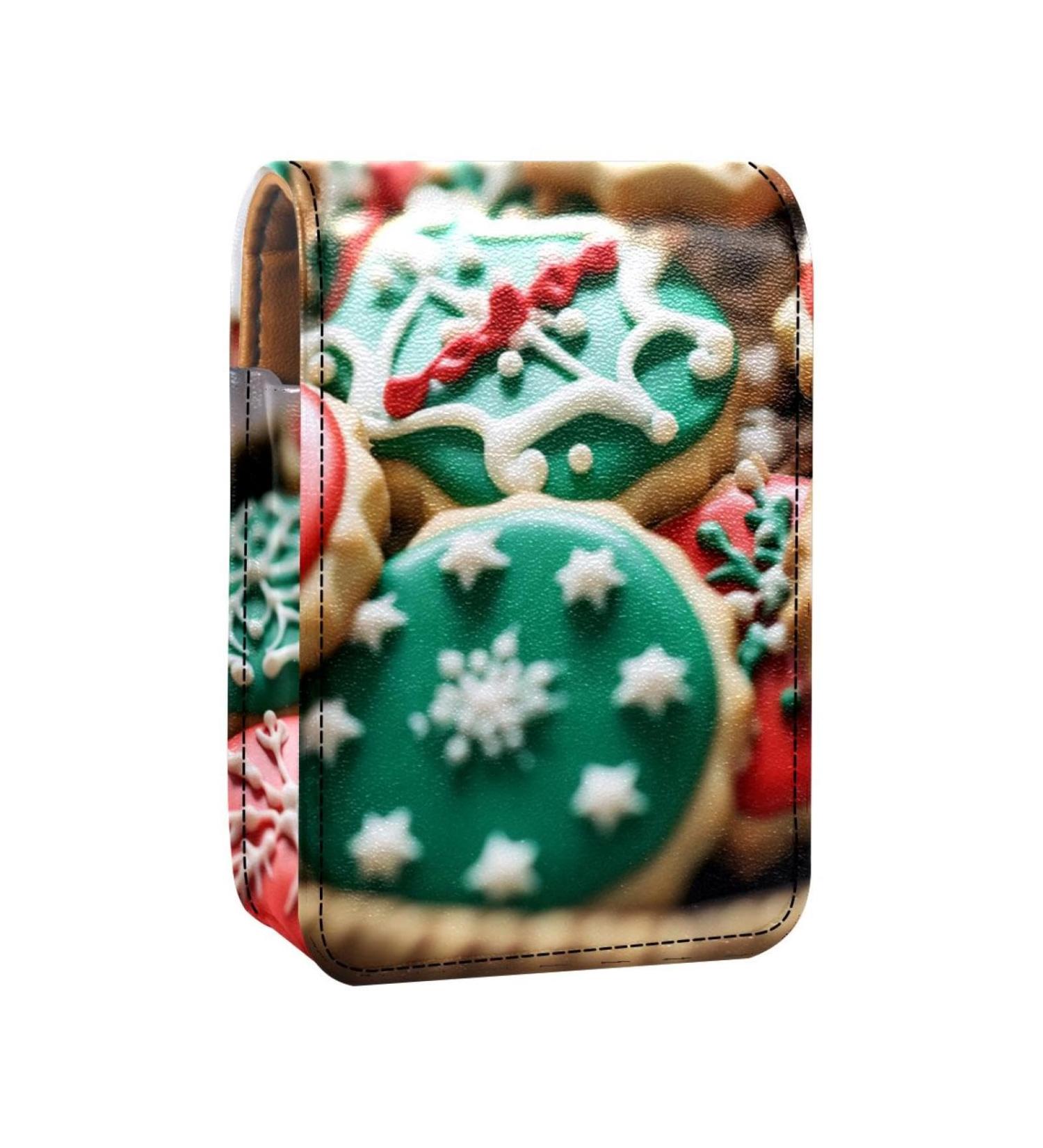 Shop Stylish Leather Lipstick Case with Mirror - Mini Lipstick Holder Bag in Assorted Cookie Patterns - Buy Online on GoSupps.com