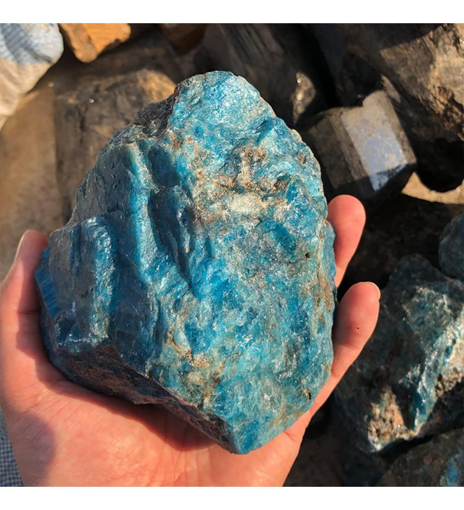 Crystal Natural Raw Crystals Stones Blue Apatite Rough Stone 100g-500g 1pc Can be Used for Home Collections (Color : 1pc 185g-250g) - Buy Online on GoSupps.com