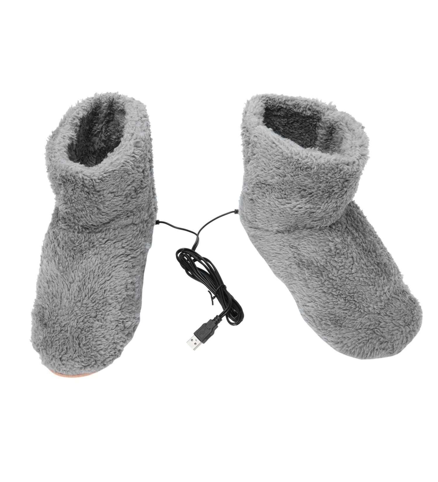 Fomiyes Electrically Heated Slippers | Warm Shoes for Winter | 1 Pair Foot Warmers | Gray 28x9cm - Buy Online on GoSupps.com