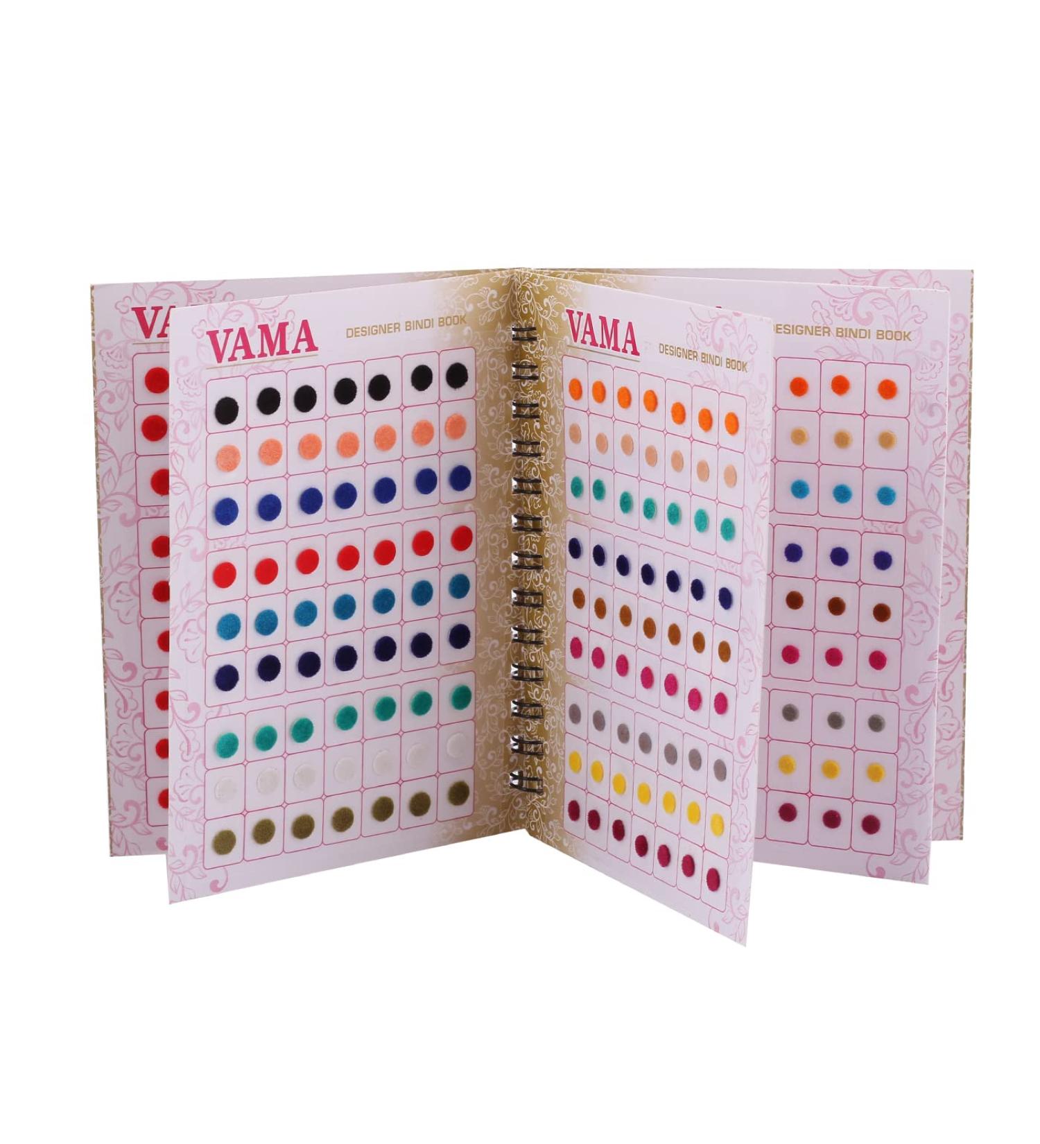VAMA Plain Round Small Bindis Book - 504 Multicolor Mini Forehead Stickers for Girls & Women (4mm to 6mm - Buy Online on GoSupps.com
