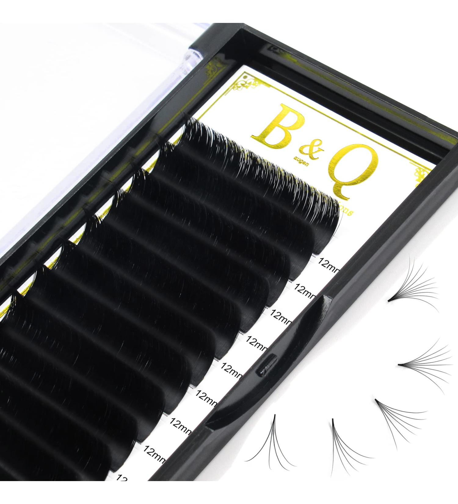 Easy Fan Lashes C-0.07-12 | Russian Eyelash Extensions | Self Fanning Lashes 12mm | Volume Lash Extension - Buy Online on GoSupps.com