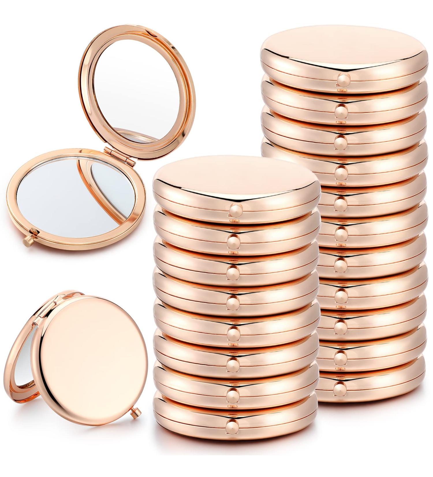 Chunful 20-Piece Rose Gold Compact Mirrors - Perfect for Makeup, Bachelorette Parties, and Wedding Gifts - Buy Online on GoSupps.com