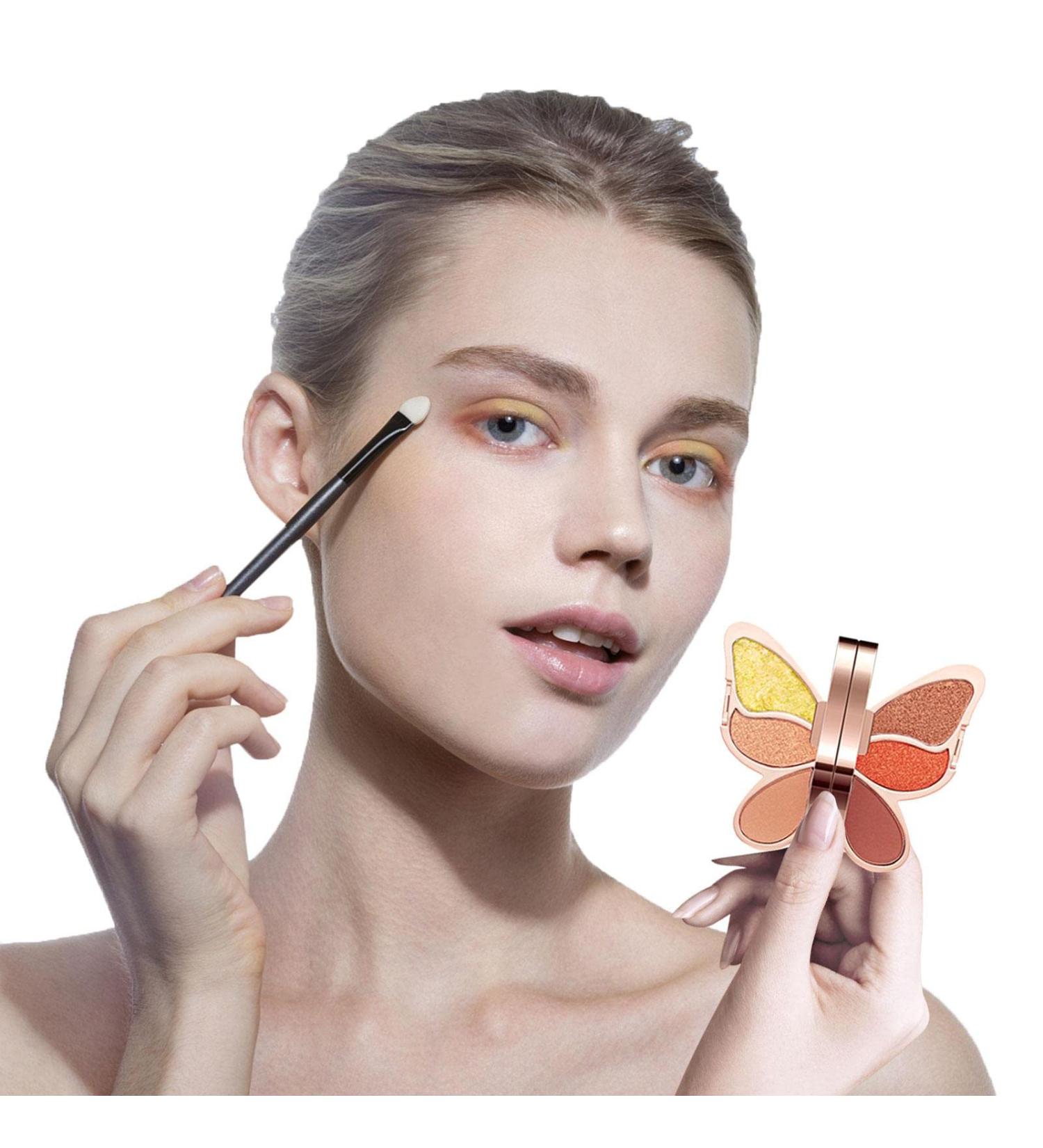 Butterfly Shape Eyeshadow Palette Natural Matte Shimmer Glitter High Pigmented Eye Shadow Pallete Set | Waterproof Eye Makeup with Butterfly Shape Travel Size/ Lucky Koi Color - Buy Online on GoSupps.com