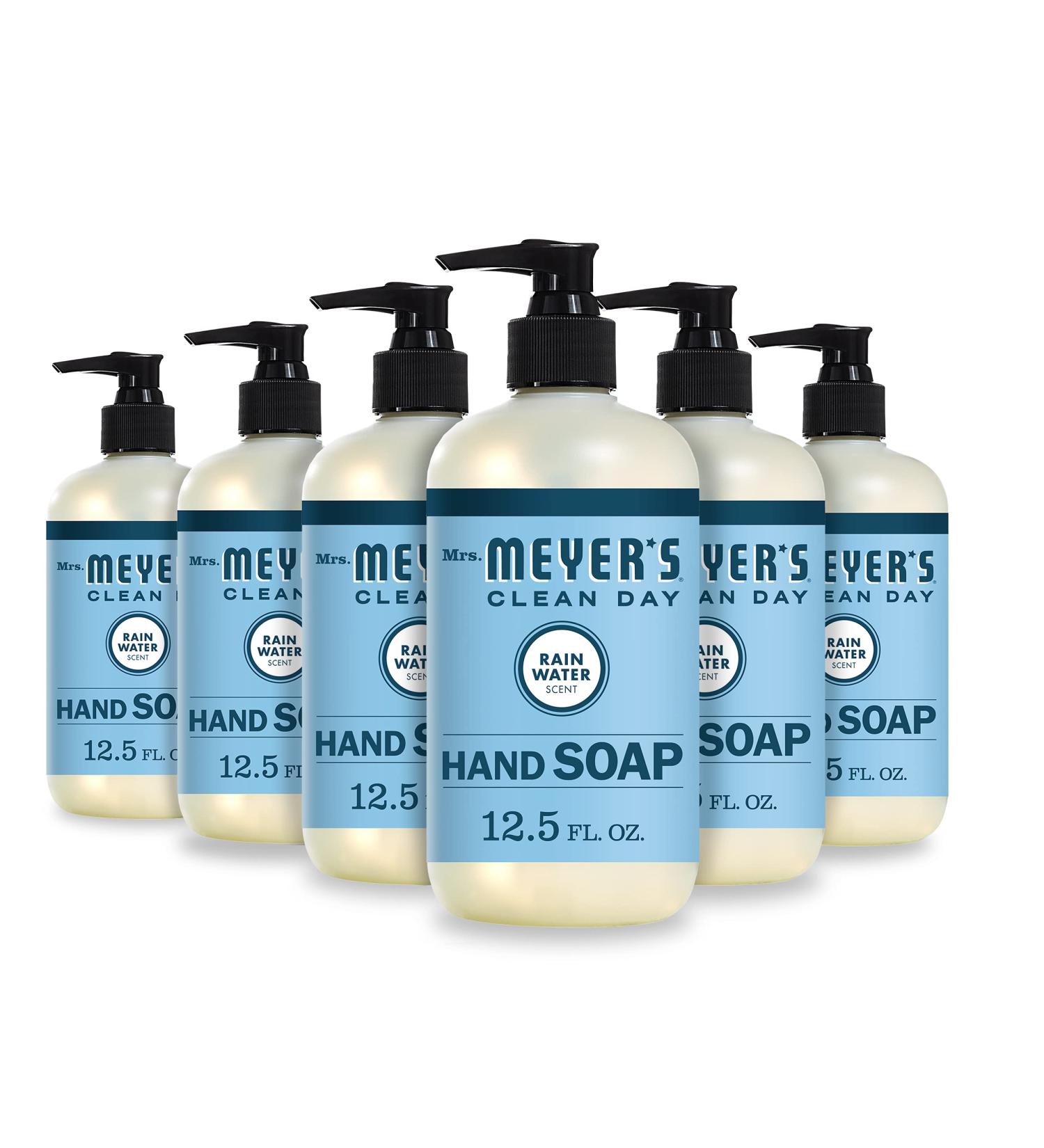 Mrs. Meyer's Rain Water Hand Soap - 12.5 fl. oz, Pack of 6 | Biodegradable Formula with Essential Oils - Buy Online on GoSupps.com