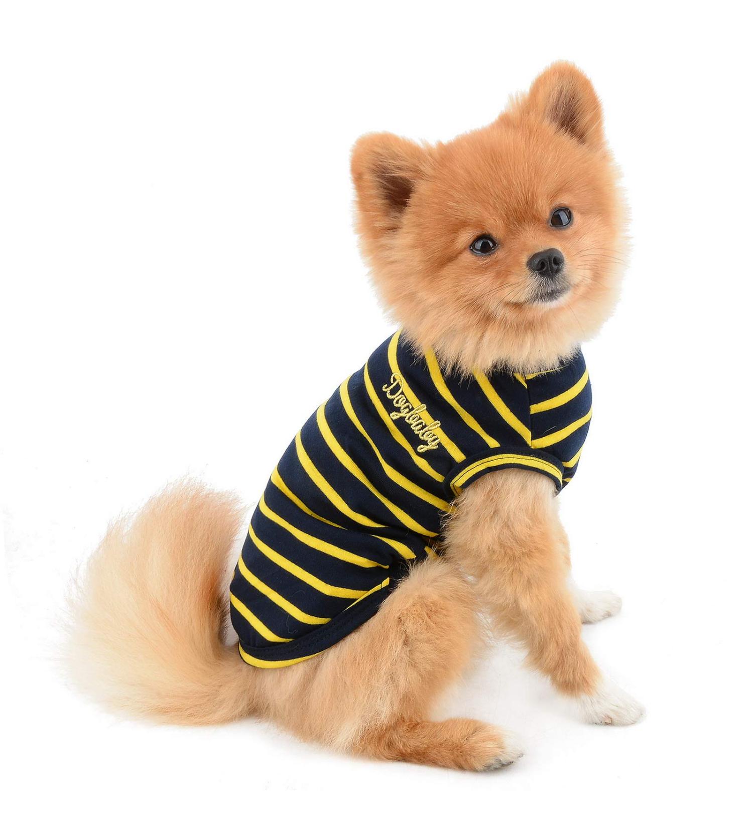 Shop Paid Full Clothing for Small Dogs & Cats | Summer Striped T-Shirts & Vests for Puppies | Breathable Cotton for Chihuahuas & Yorkshire Terriers - Buy Online on GoSupps.com