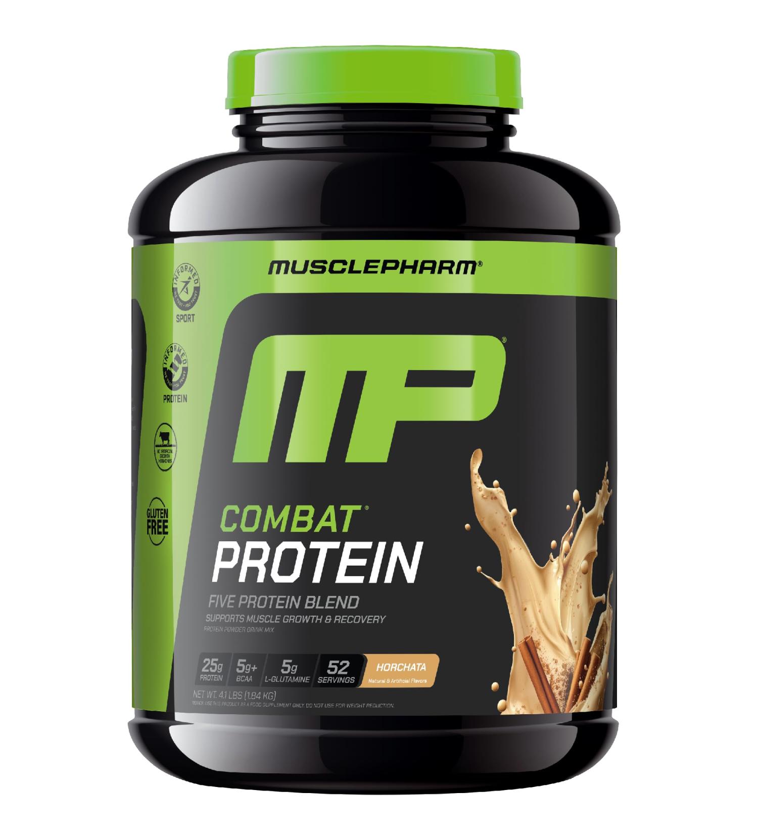 Muscle Pharm Combat Protein Powder Horchata Flavor Fuels Muscles for Productive Workouts 5 Protein Sources Including Whey Protein Isolate & Egg Albumin Gluten Free 4 lb 52 Servings Horchata 4 Pound (Pack of 1) - Buy Online on GoSupps.com