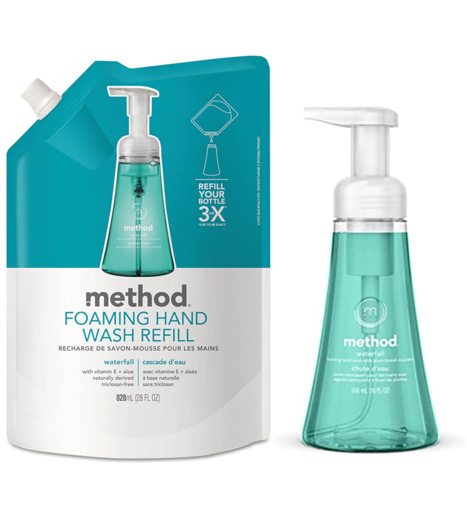 Method Foaming Hand Wash (10fl oz) and Refill (28fl oz) - Waterfall