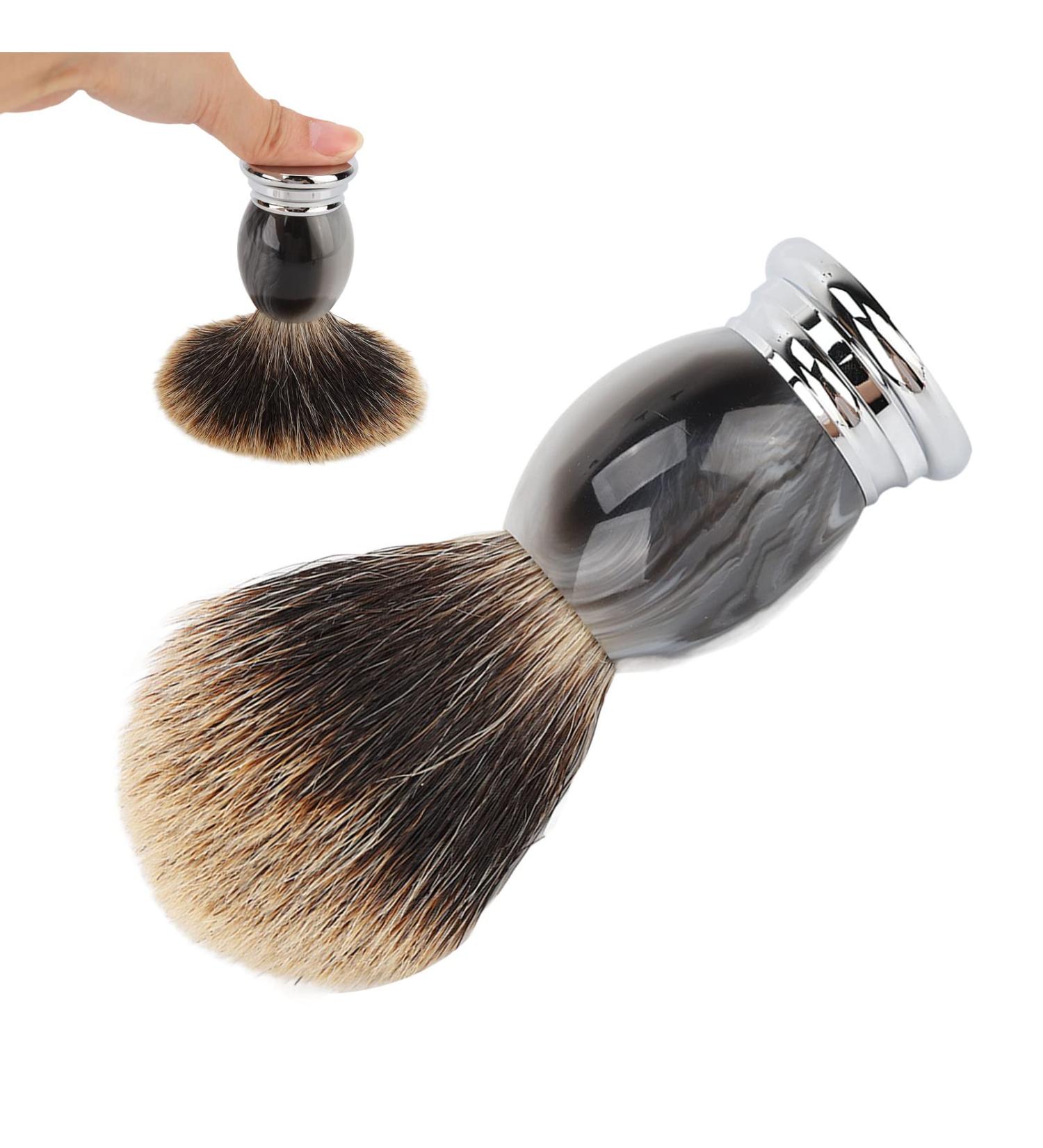 Synthetic Razor Brush - Durable Resin & Aluminum Handle | Easy-Clean Beard Brush for Home & Salon - Perfect Shaving Cream Tool for Men - Buy Online on GoSupps.com
