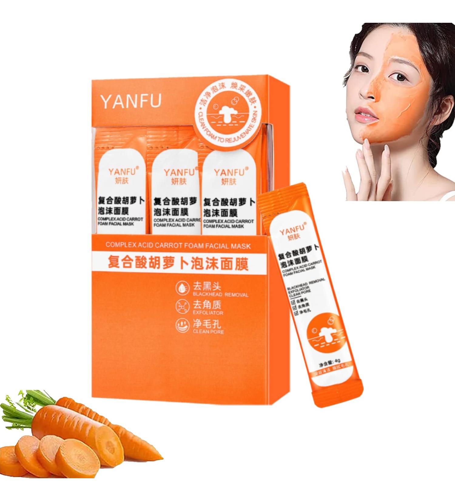 Carrot Bubble Mask - Deep Pore Cleansing & Blackhead Remover with Carrot Extract - Moisturizing & Skin Brightening Formula - 1 Box - Buy Online on GoSupps.com