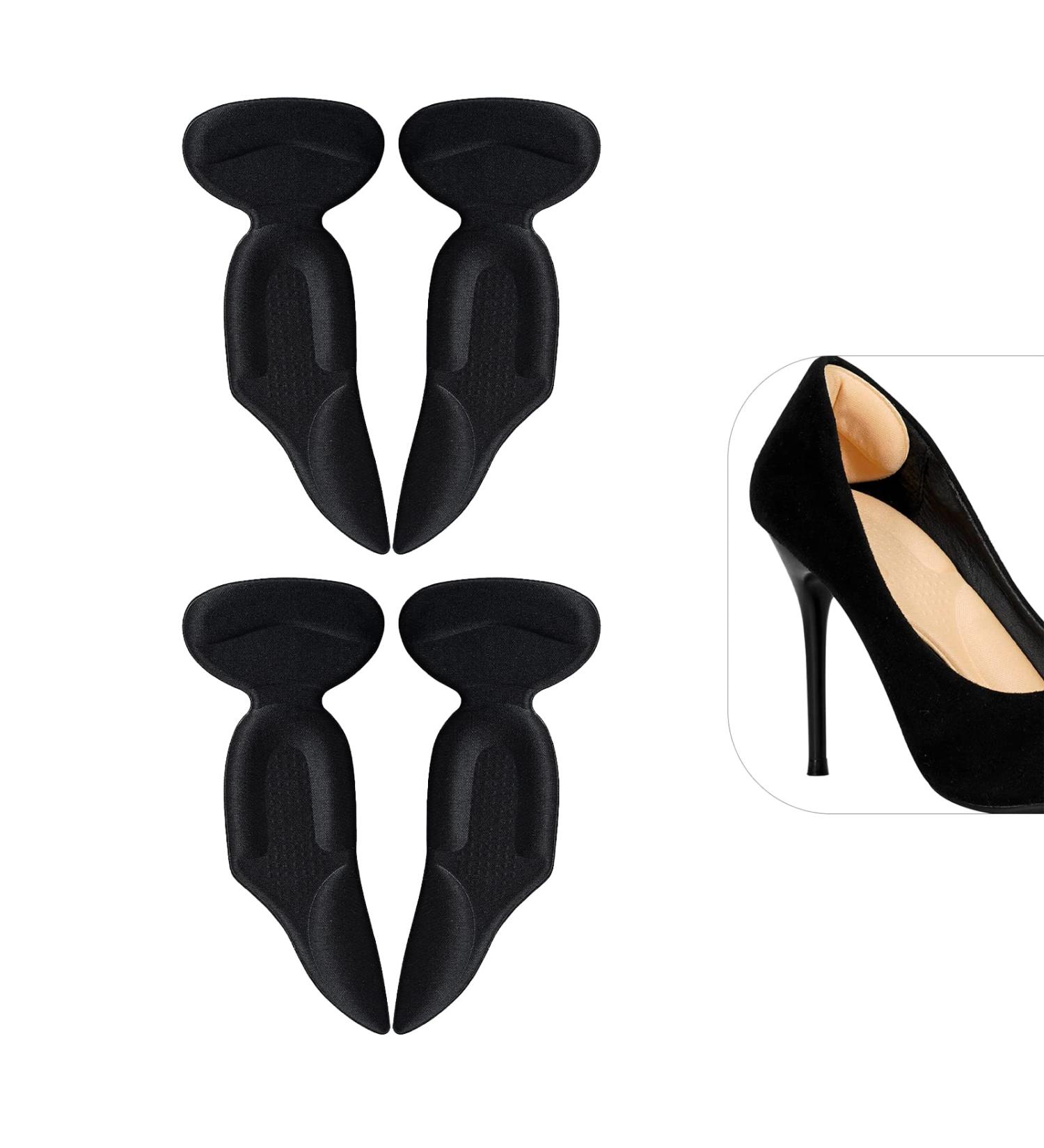 Heel Protectors Shoe Pads Inserts - Relieve Heel Pain with Massage Particles and Arch Support (2 Pairs Black) - Buy Online on GoSupps.com