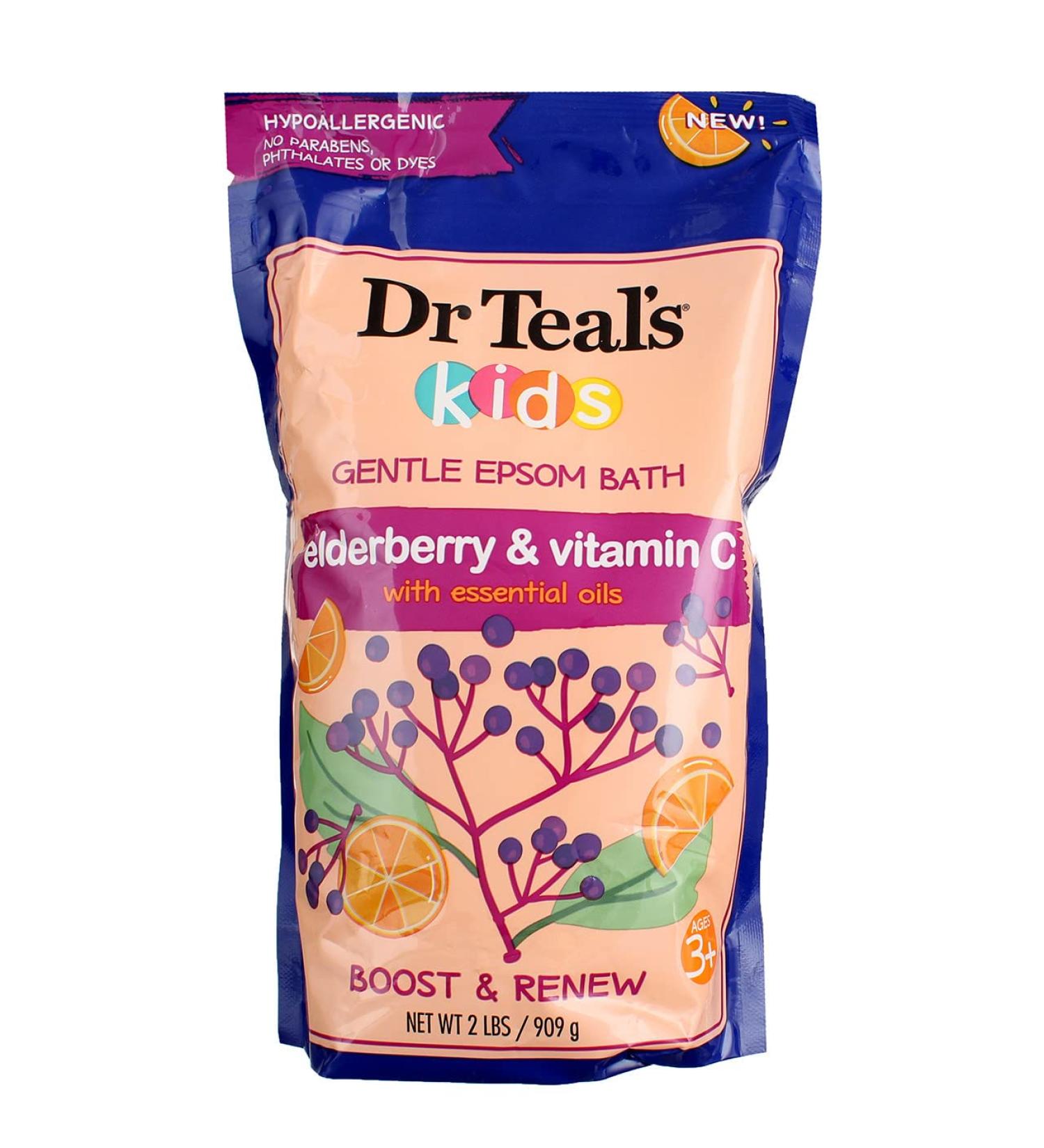 Kids Elderberry Epsom Salt Soak with Vitamin E & Essential Oils - 2 lbs (Pack of 3) - Buy Online on GoSupps.com