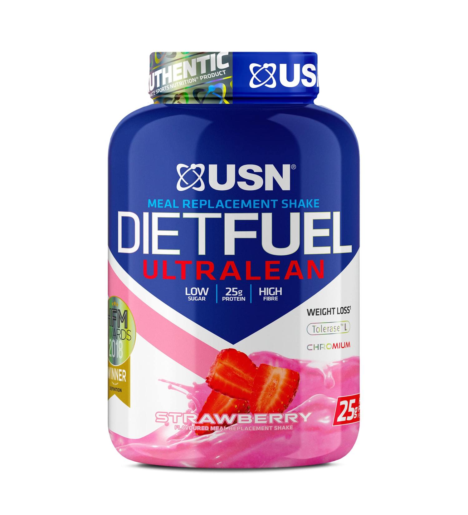 USN Diet Fuel UltraLean Strawberry 2KG - Meal Replacement Shake for Weight Control and Lean Muscle Development - Protein Powder for Diet - 2 kg (Pack of 1) - Buy Online on GoSupps.com