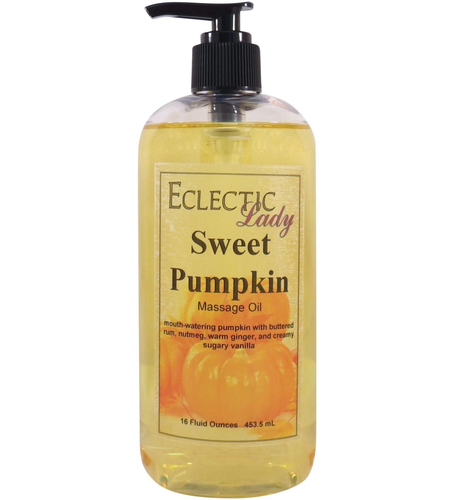 Sweet Pumpkin Massage Oil 16 oz - Aromatherapy & Relaxation with Sweet Almond & Jojoba Oil - Preservative Free - Buy Online on GoSupps.com