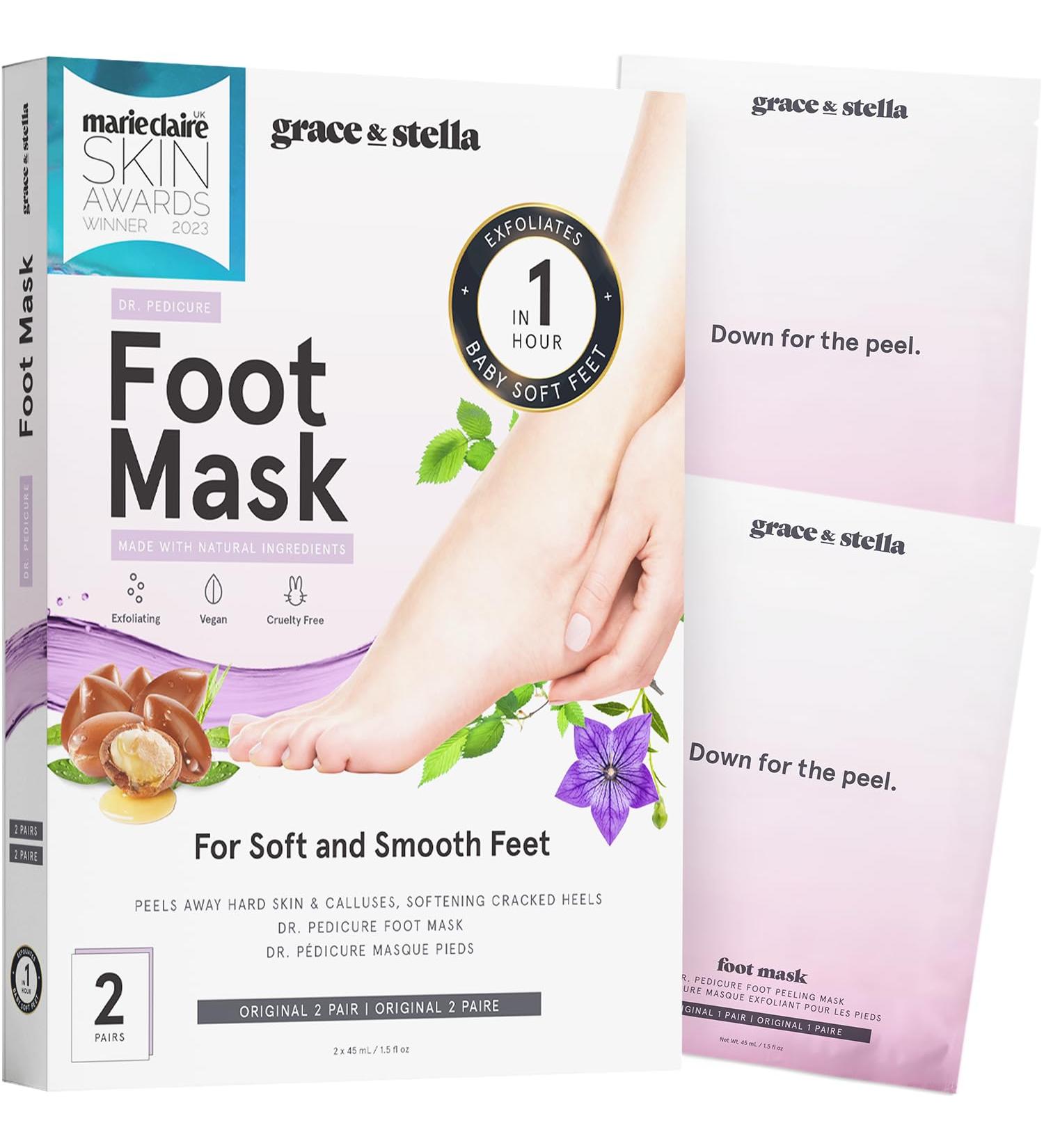 Award-Winning Foot Peeling Mask - Dr. Pedicure Foot Peel Masks (2 Pairs Lavender) - Moisturizing Foot Masks That Remove Dead Skin Exfoliating Foot Mask for Dry Cracked Feet Feet Peeling Mask Lavender 1 count (Pack of 2) - Buy Online on GoSupps.com