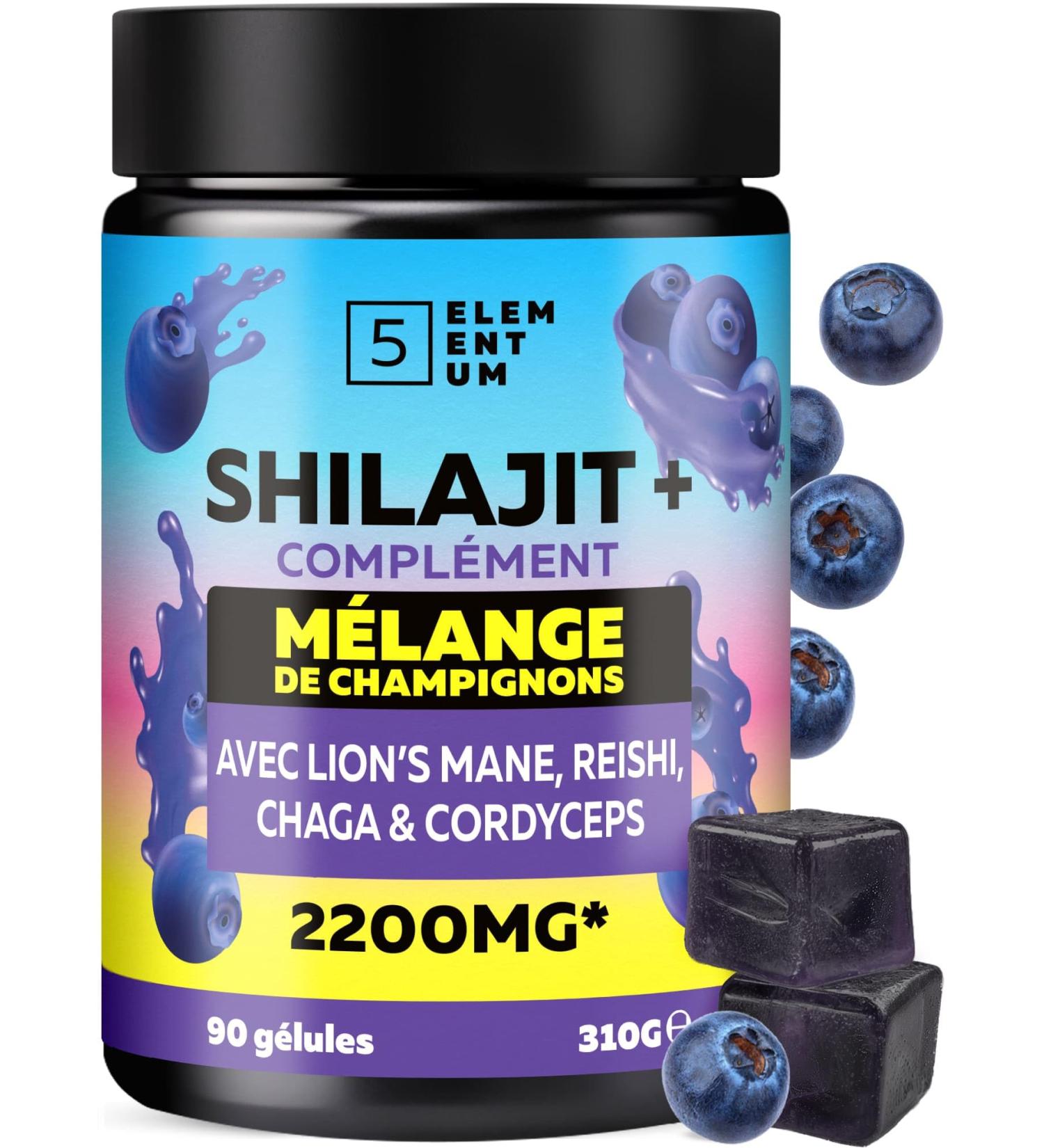 Shilajit Gummies Pure Himalaya 90 Gommes Sans Sucre 2200mg Avec Reishi Crini re de Lion Chaga & Cordyceps Compl ment V g tal Naturel Vegan Go t Agr able Myrtille - Buy Online on GoSupps.com