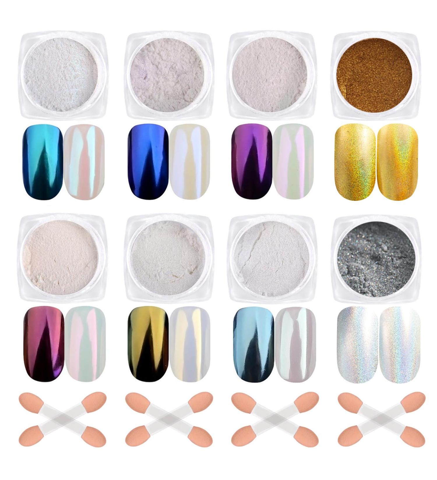 GZSYY Pearl Powder Nail Chrome Glitter - 8PCS Holographic Nail Powder for Stunning Nail Art | International Shipping Available - Buy Online on GoSupps.com