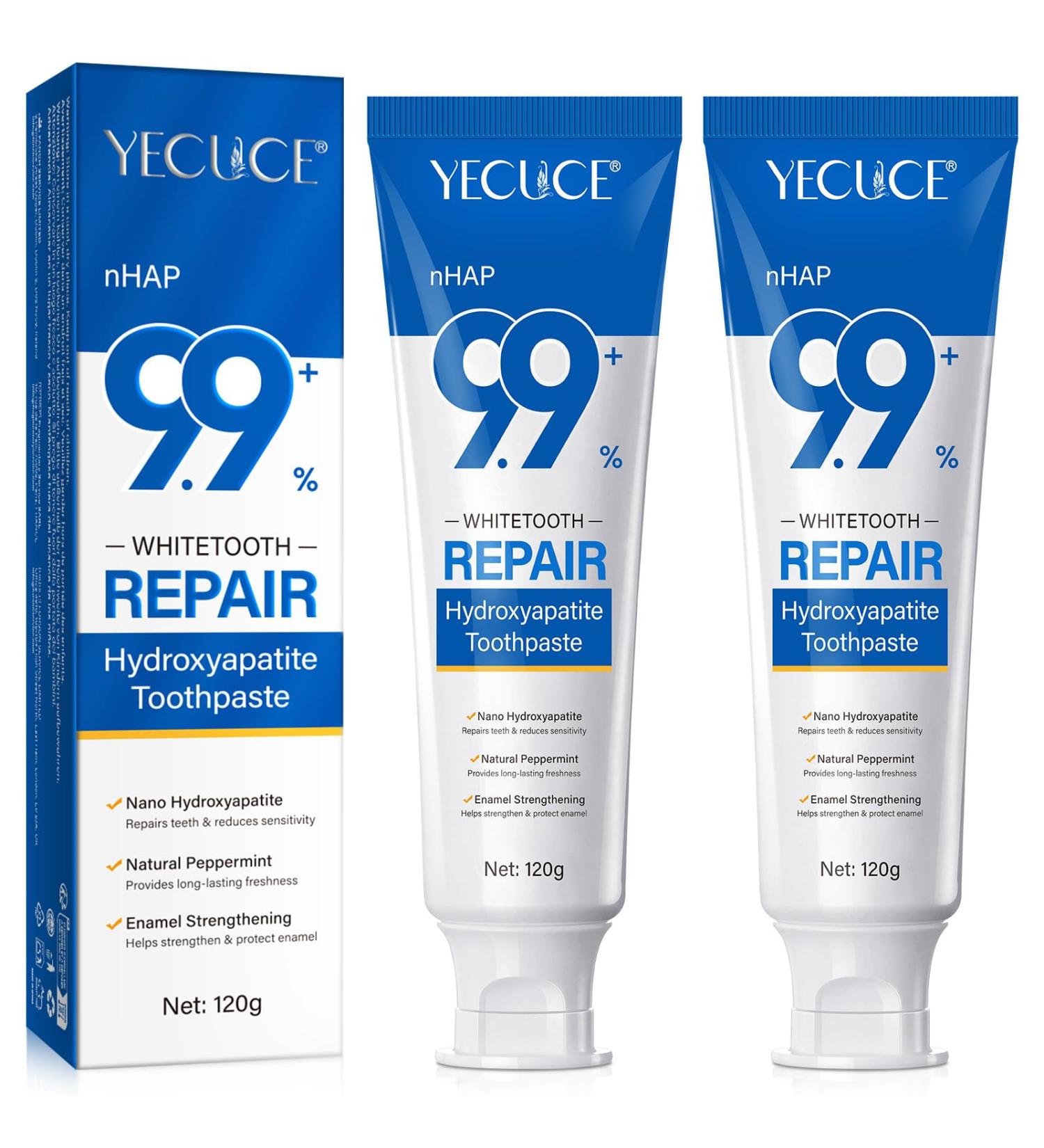 9.9% Hydroxyapatite Toothpaste for Enamel Protection and Tooth Strengthening (2PCS) Nano Hydroxyapatite Toothpaste Gentle Mint Fresh Breath Daily Use for Oral Health - Buy Online on GoSupps.com
