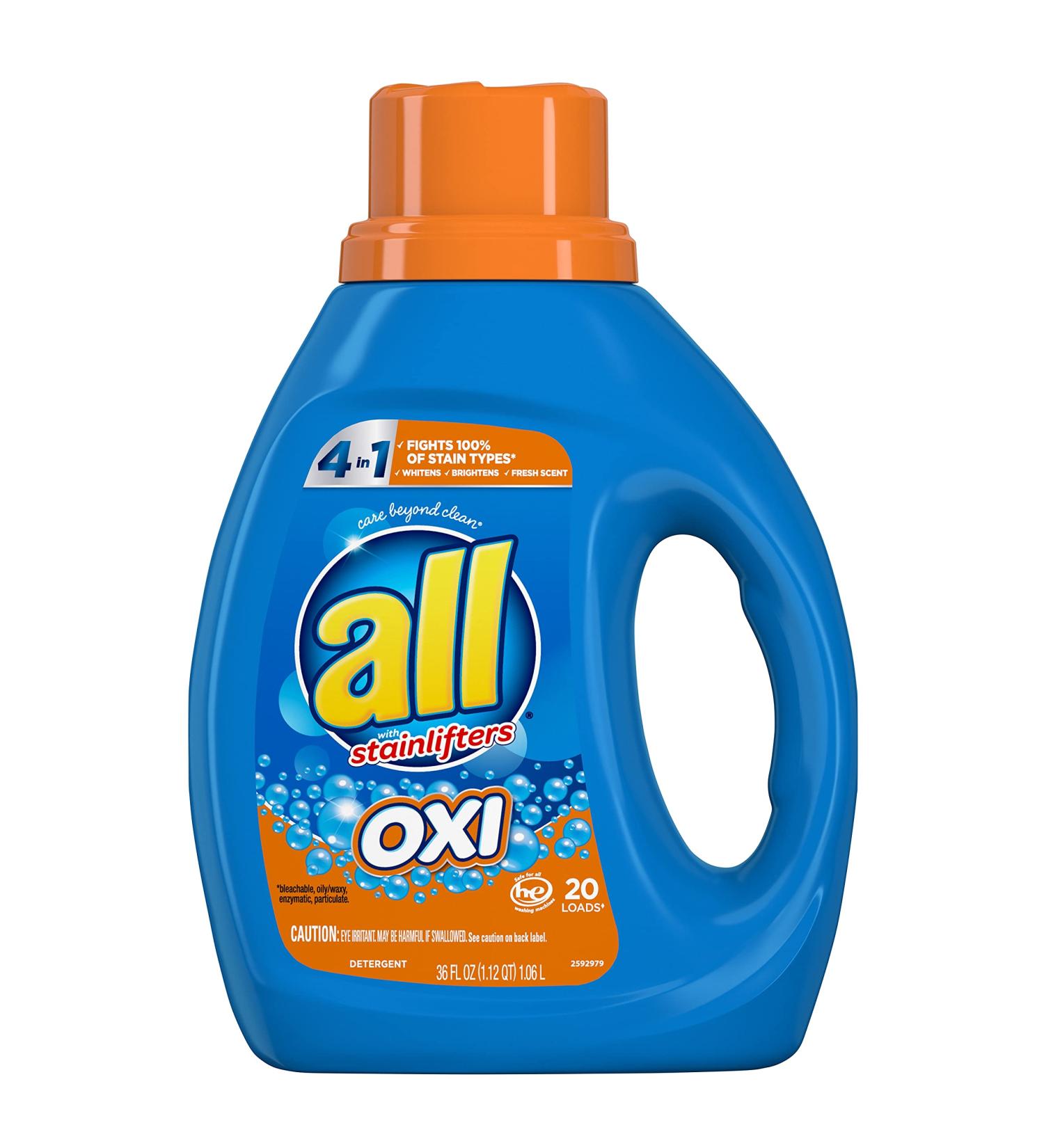 All Stainlifters Laundry Detergent Liquid with OXI - 20 Loads 36 Fl Oz | Powerful Stain Removers & Whiteners for Fresh Laundry - Shop Internationally - Buy Online on GoSupps.com