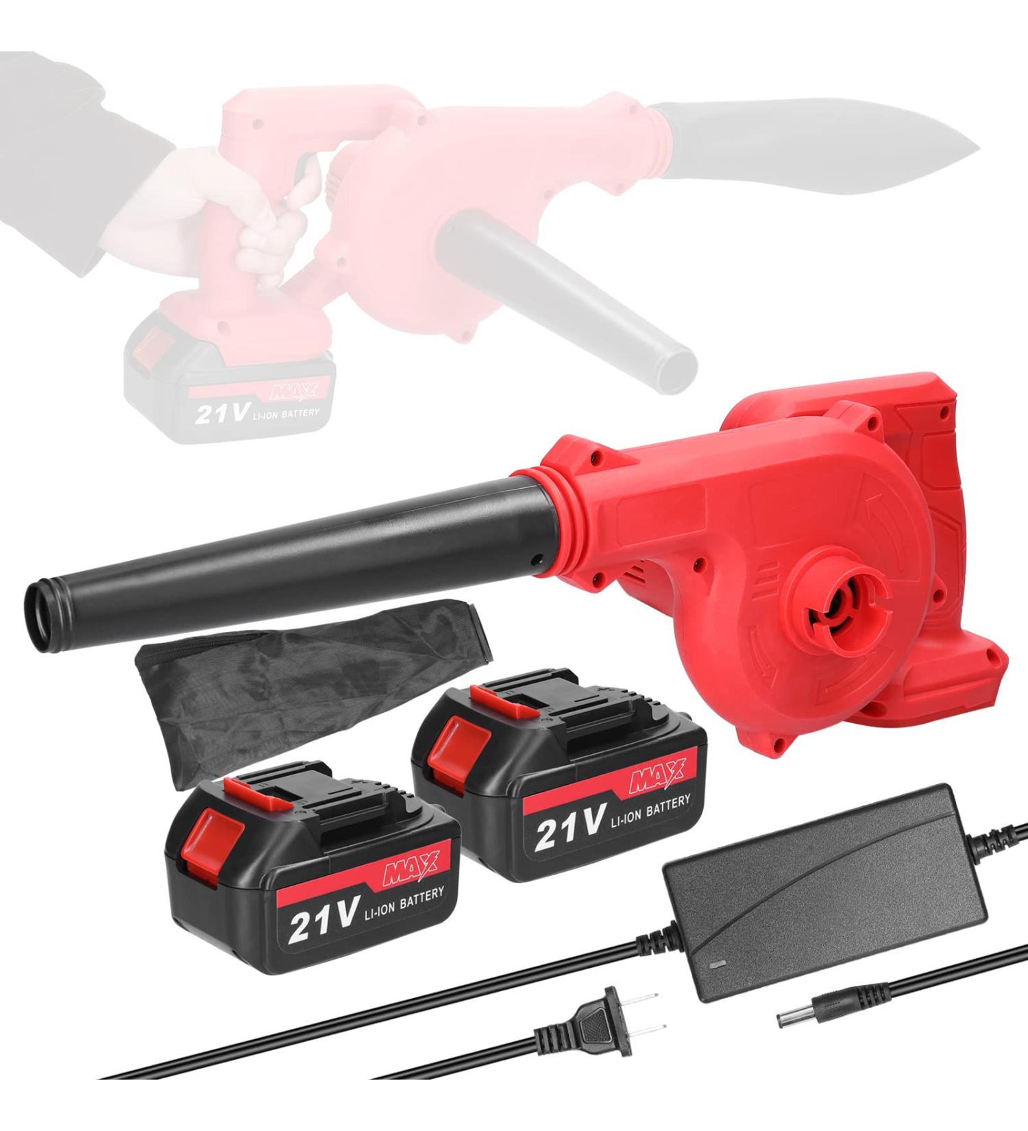 QISUO Electric Blower High-Power Electric Blower Strong Wind Air Blower Stepless Speed Change Dust Removal Fan Handheld Lithium Battery Home Courtyard Snow Cleaner Power Tool 2pcs US Plug - Buy Online on GoSupps.com