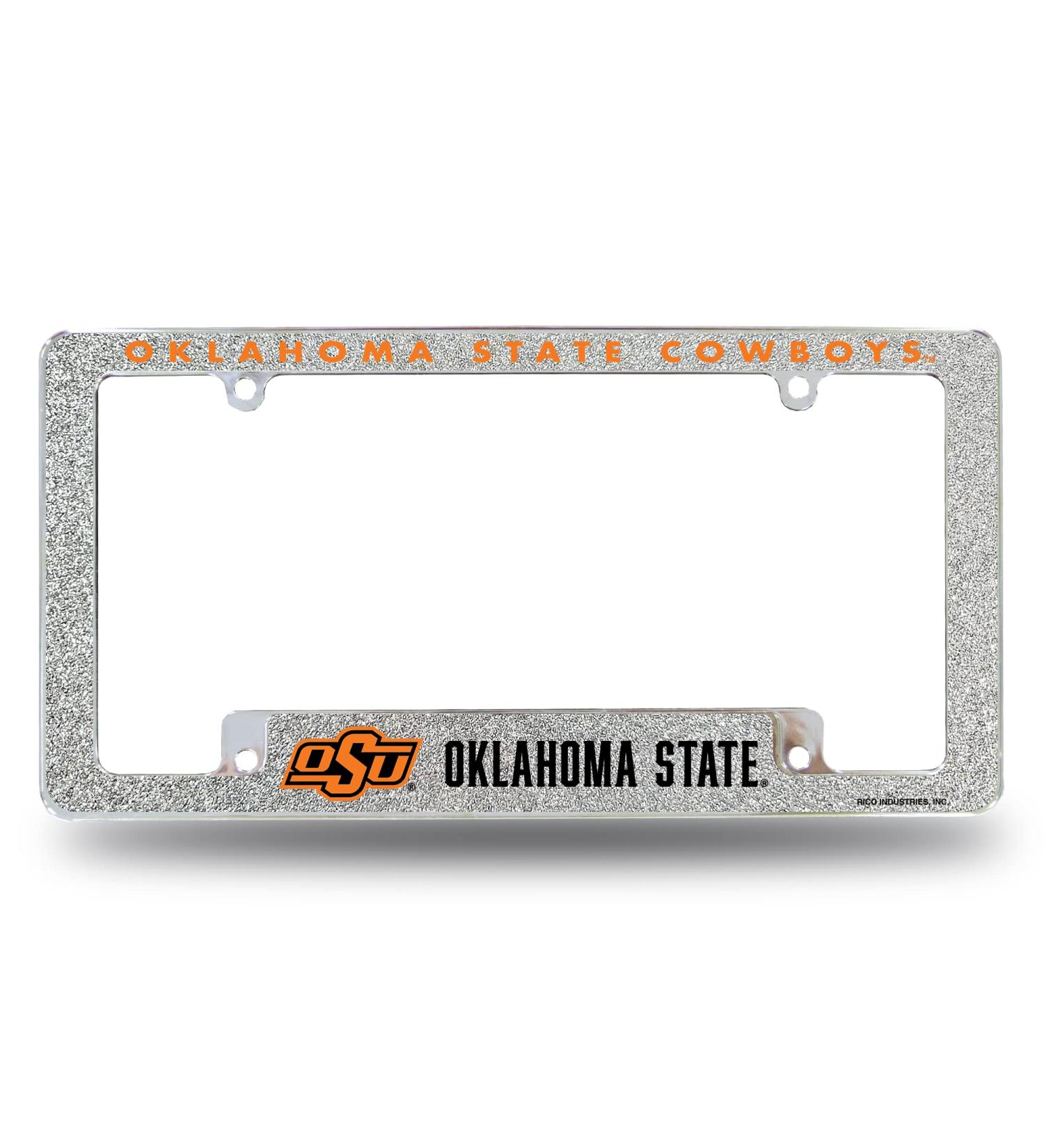 Rico Industries NCAA Oklahoma State Cowboys Chrome Bling License Plate Frame - 12 x 6 - Buy Online on GoSupps.com