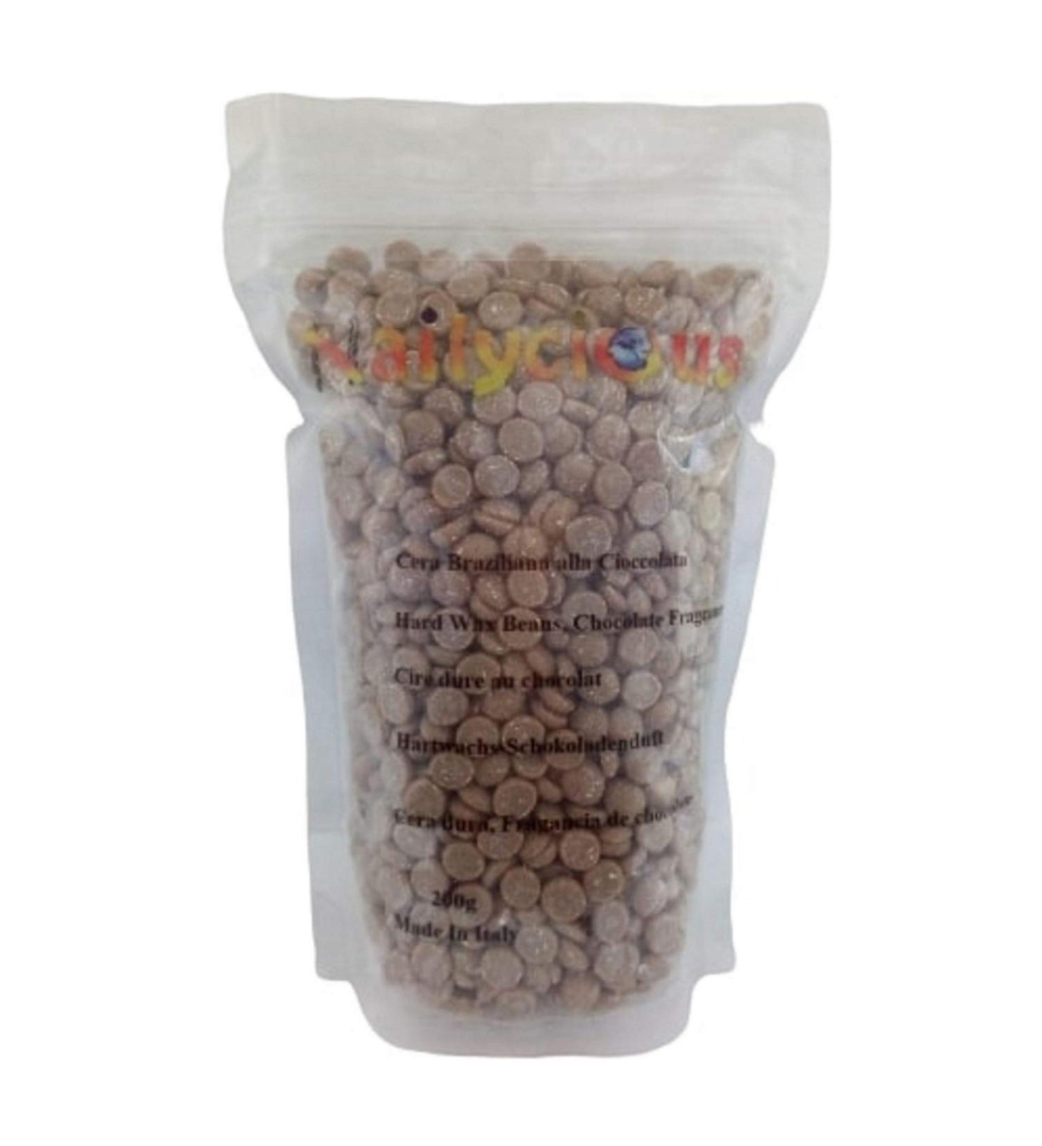 Hard wax beans for body hair removal chocolate scent Made in Italy 200g