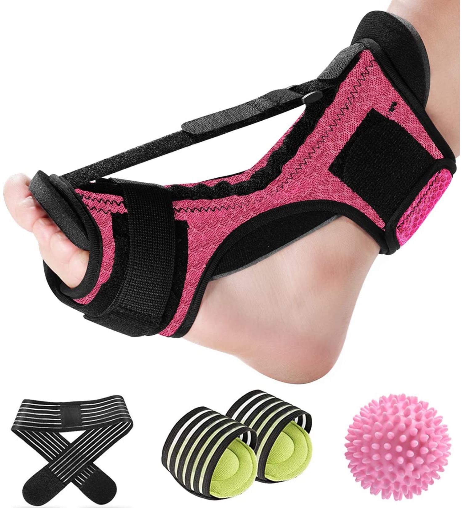 Adjustable Plantar Fasciitis Night Splint for Pain Relief - Breathable Heel and Foot Support - Buy Online on GoSupps.com