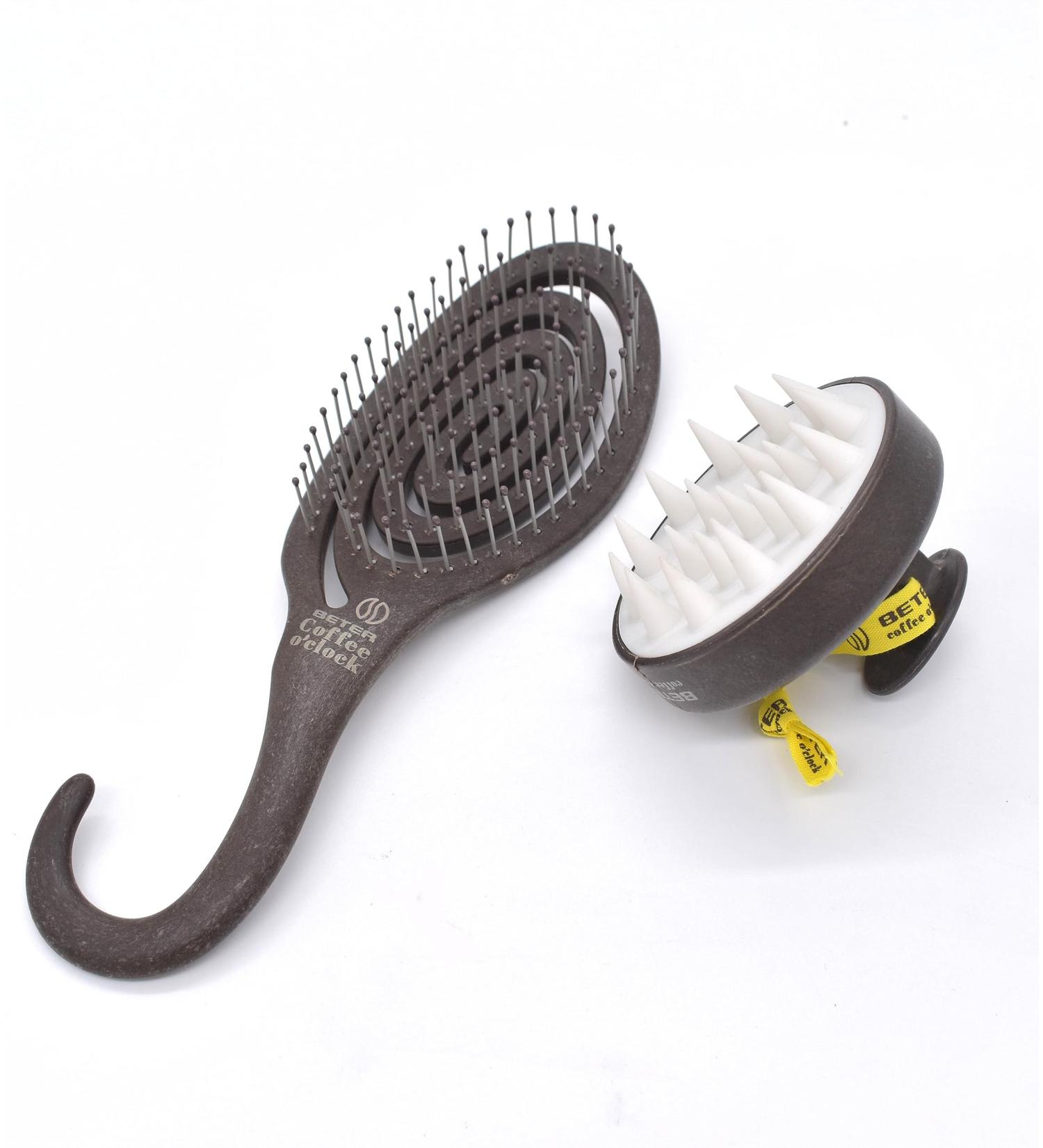 Better Coffee O'Clock Hair Brush & Scalp Massager Set | Essential Hair Care for Smooth Relaxing Hair - Buy Online on GoSupps.com