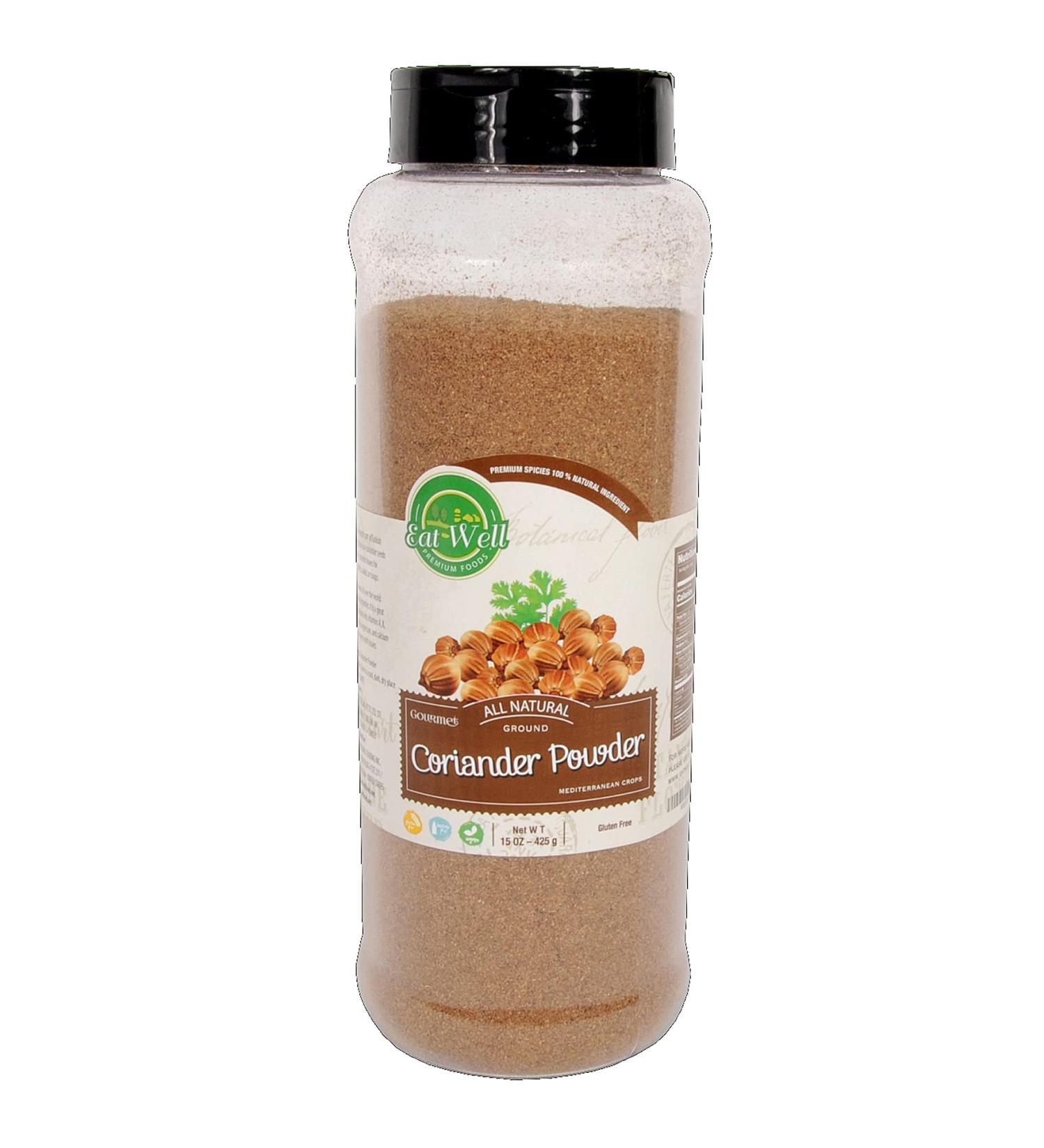 Eat Well Premium Foods - Coriander Powder 15 oz (425g) Bulk | Ground Raw Culinary Coriander Powder | Premium Grade | Freshly Packed - Buy Online on GoSupps.com
