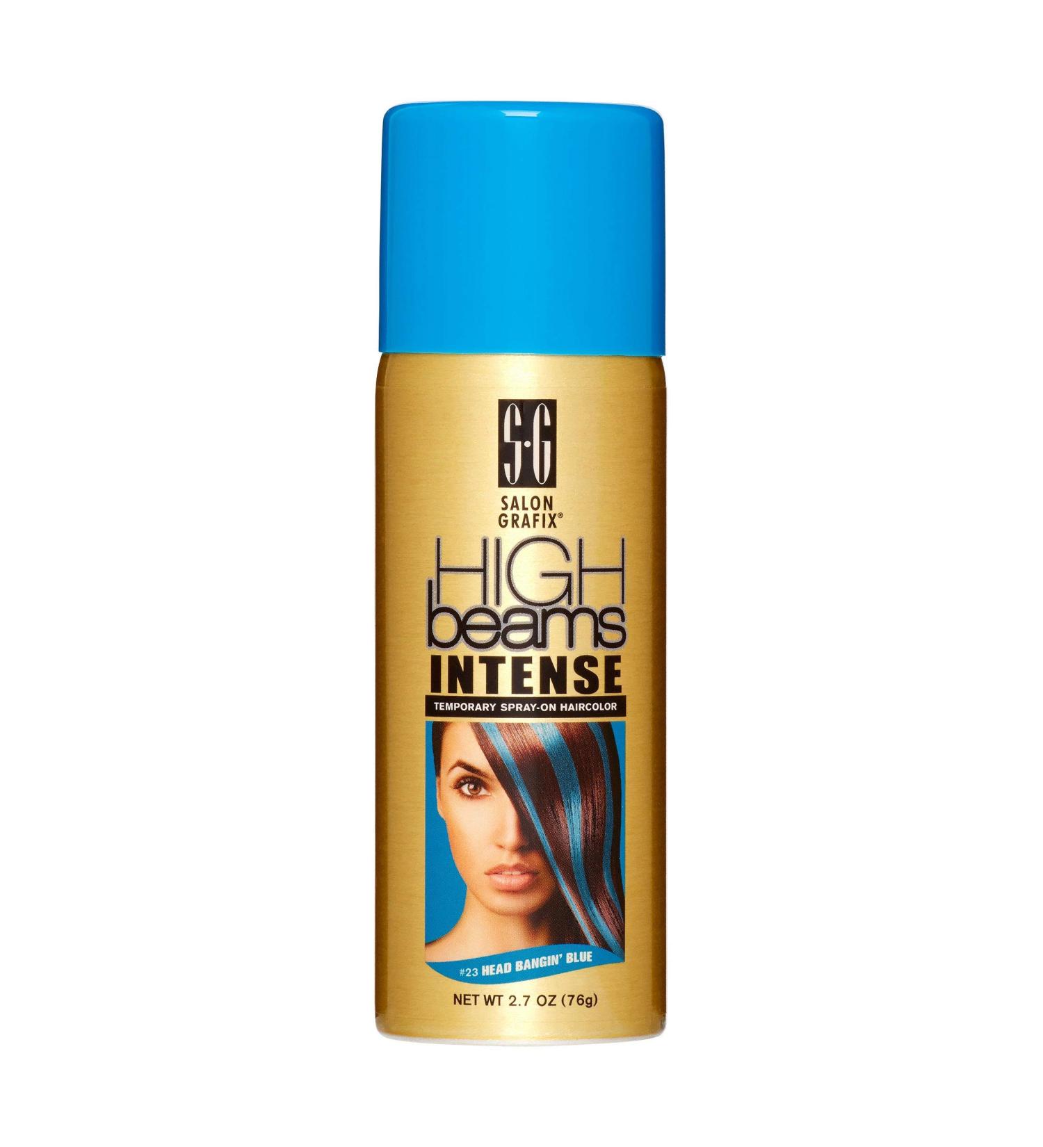 High Beams Intense Temporary Spray On Hair Color Head Bangin Blue 2.7 Oz. Blue Grey 2.7 Ounce (Pack of 1)